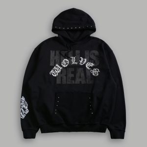 Hell is Real Grunge Moatis Hoodie in Black