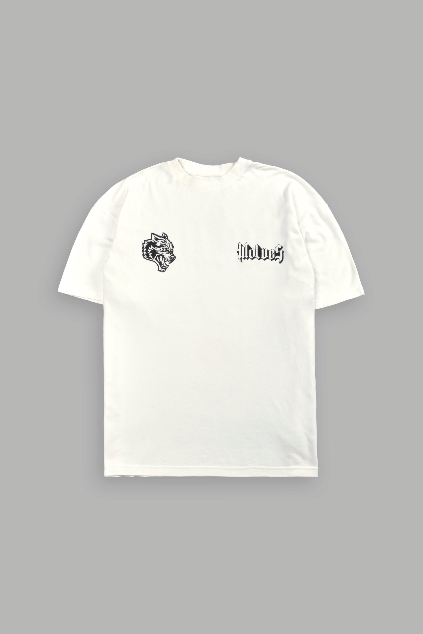 Wlvs Fire Premium Oversized Tee in Cream - Image 3