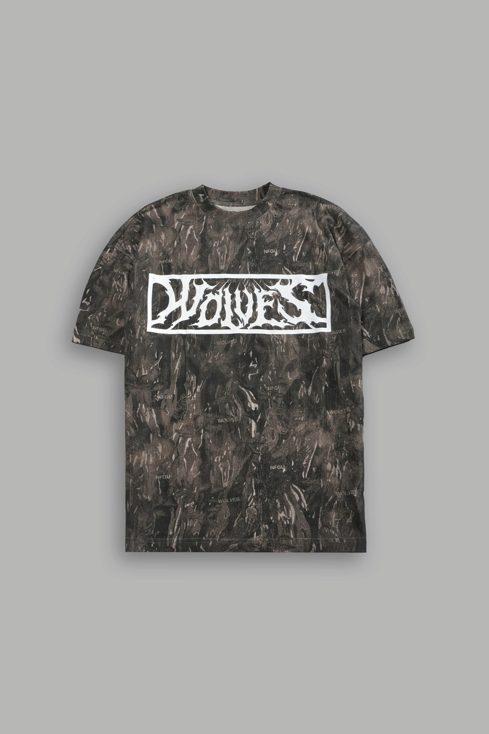 Midnight Wolves Unisex Premium Oversized Tee in Vintage Norse Camo