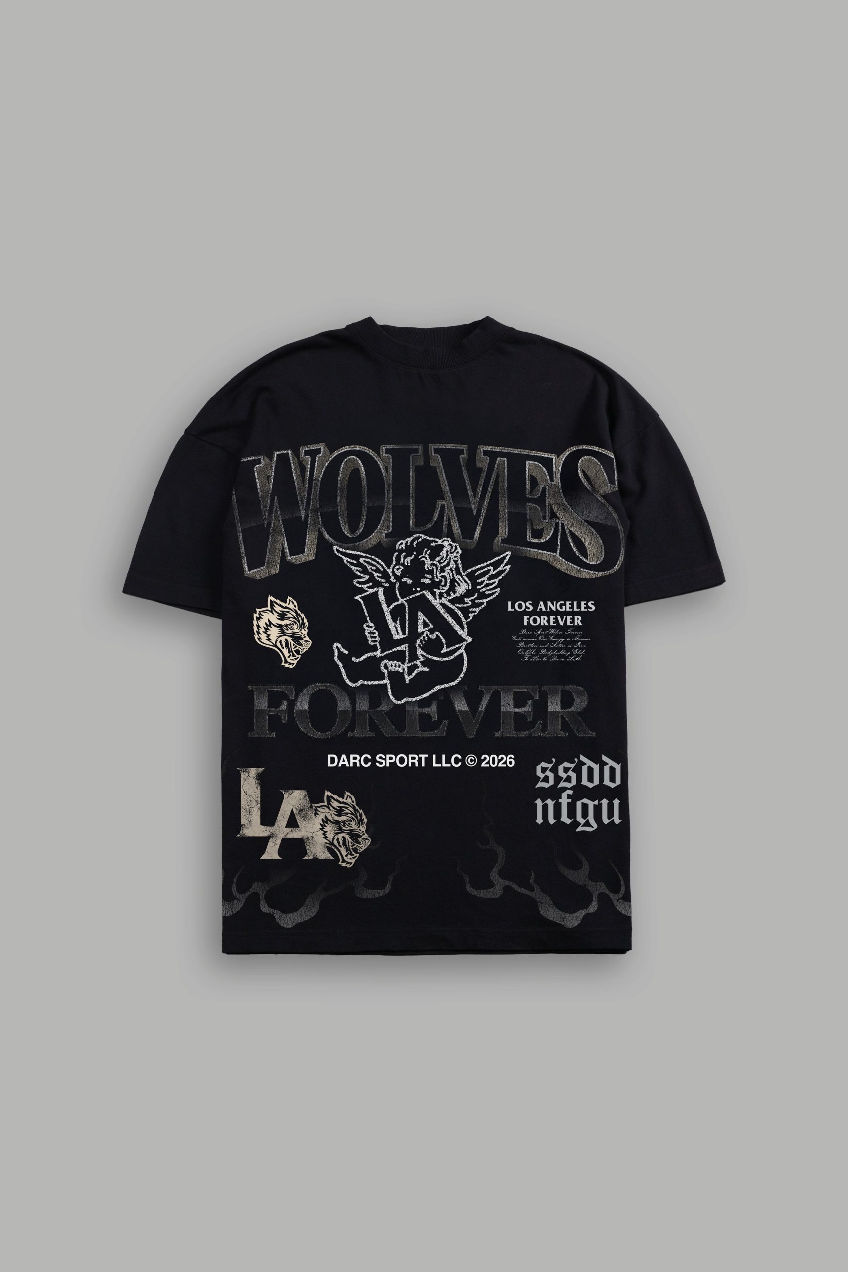 La Heritage Premium Oversized Tee in Black