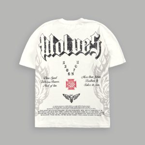 Wlvs Fire Premium Oversized Tee in Cream