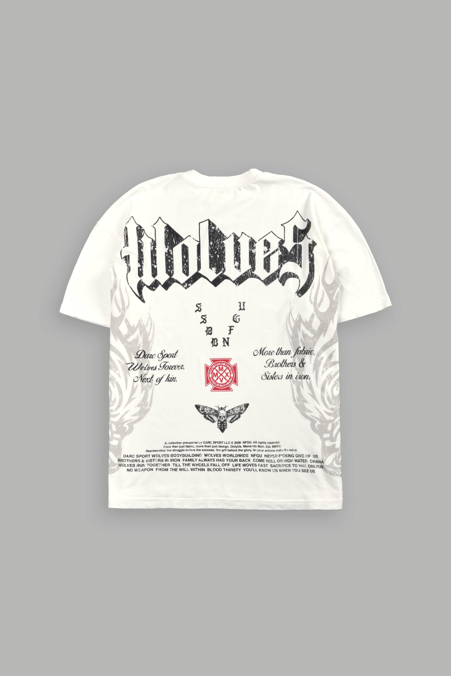 Wlvs Fire Premium Oversized Tee in Cream