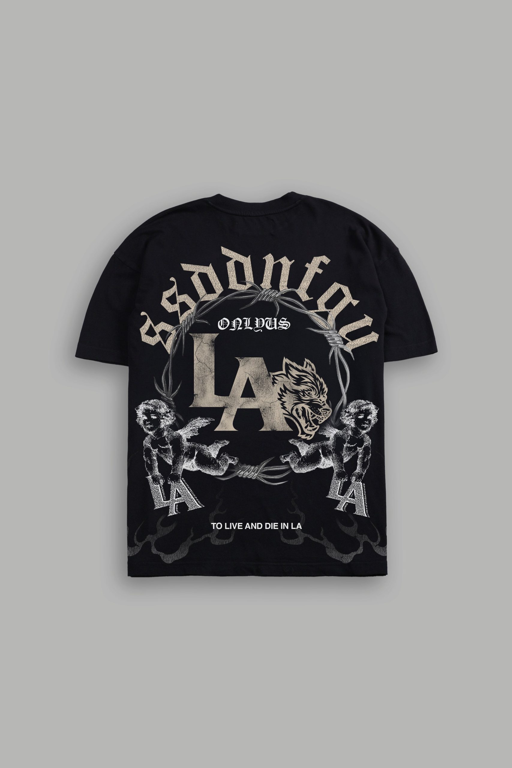 La Heritage Premium Oversized Tee in Black - Image 2