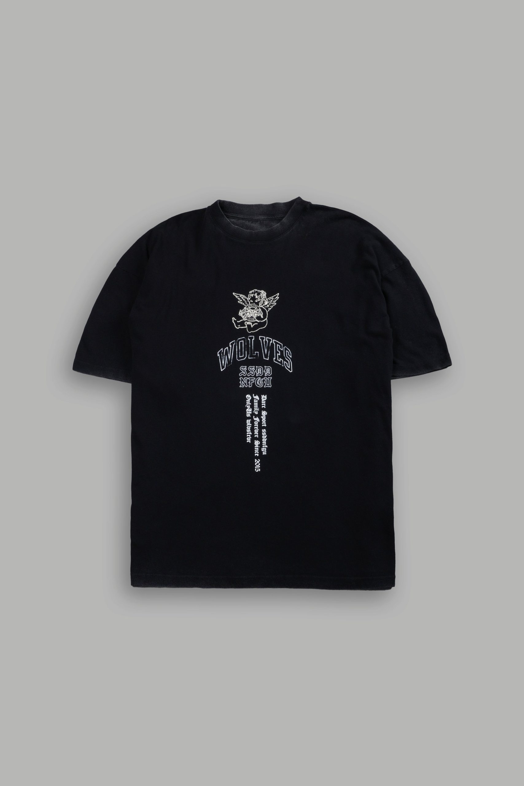 Wolves Club Cherub Premium Oversized Tee in Black - Image 3