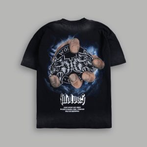 In God's Hands Premium Oversized Tee in Black Drift Wash