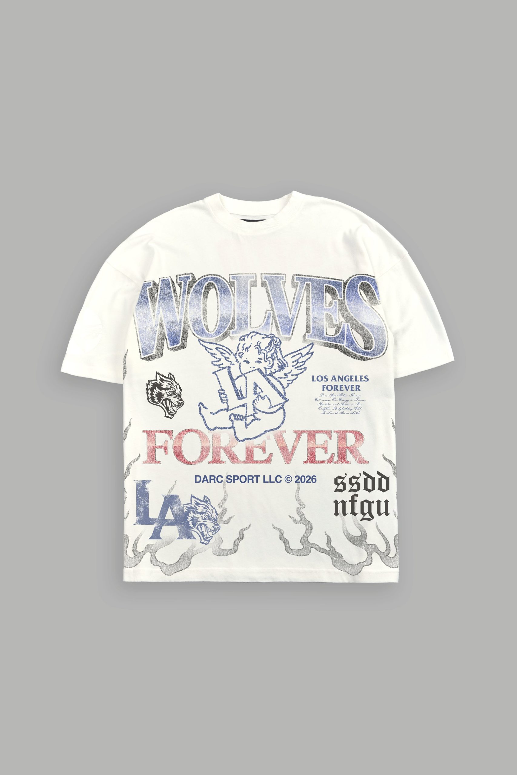 La Heritage Premium Oversized Tee in Cream