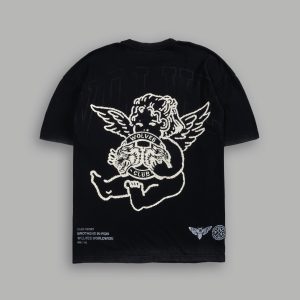 Wolves Club Cherub Premium Oversized Tee in Black