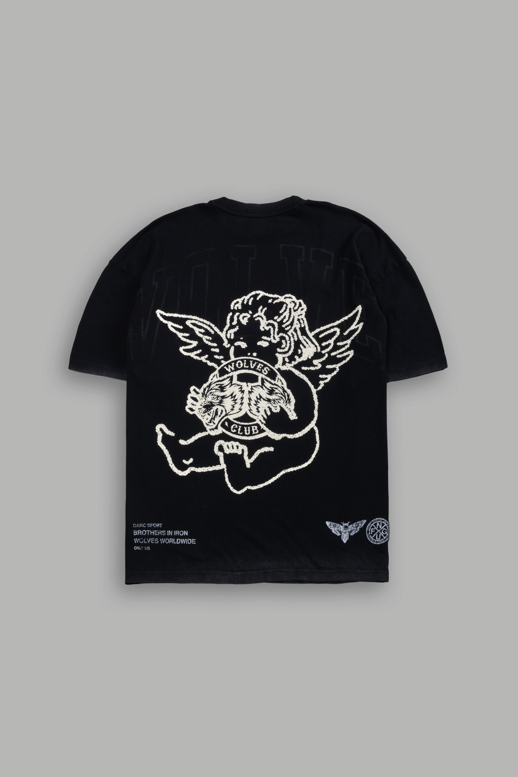 Wolves Club Cherub Premium Oversized Tee in Black
