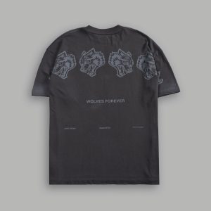 Wolves Have Your Back Unisex Premium Oversized Tee in Wolf Gray Drift Wash