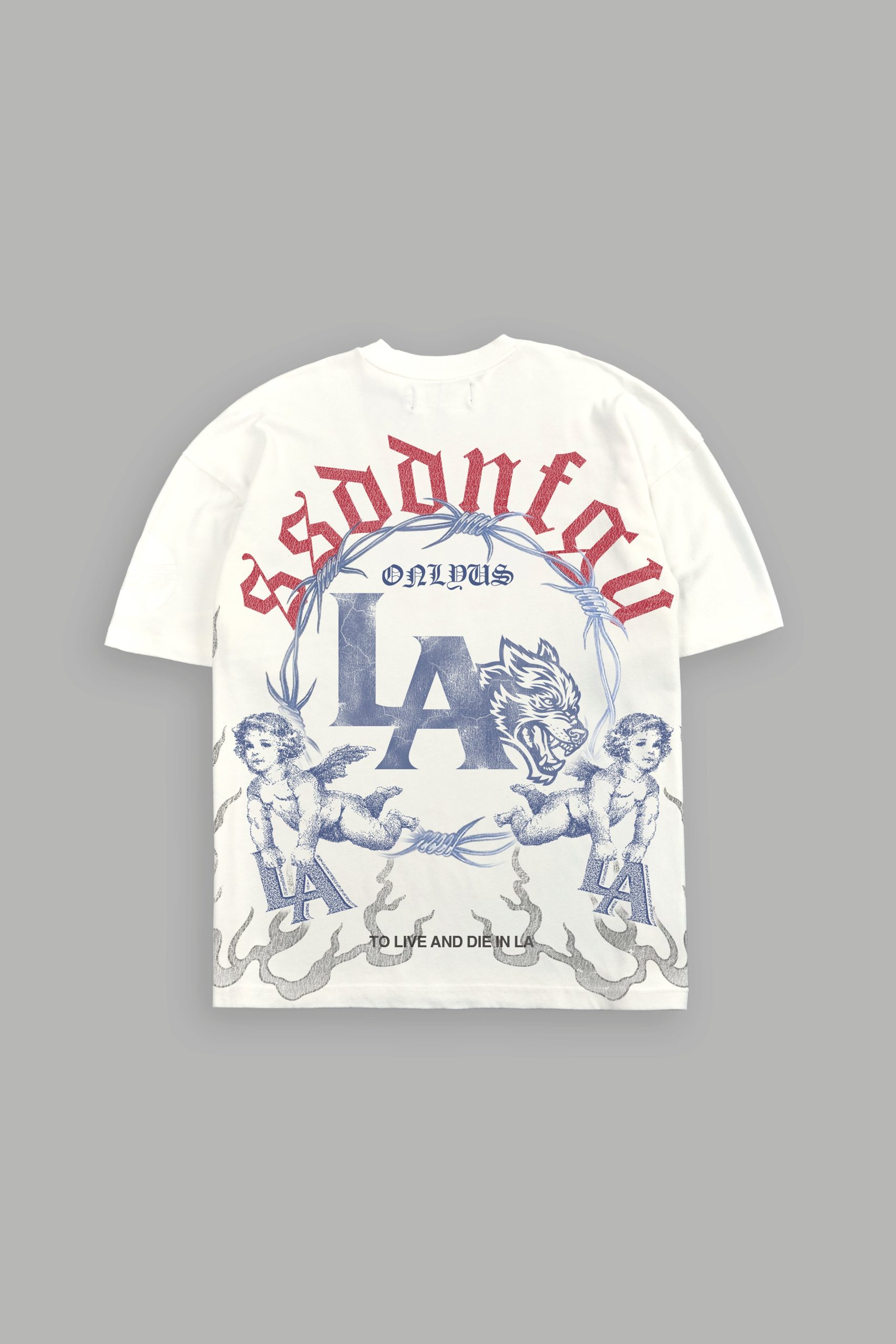 La Heritage Premium Oversized Tee in Cream - Image 2