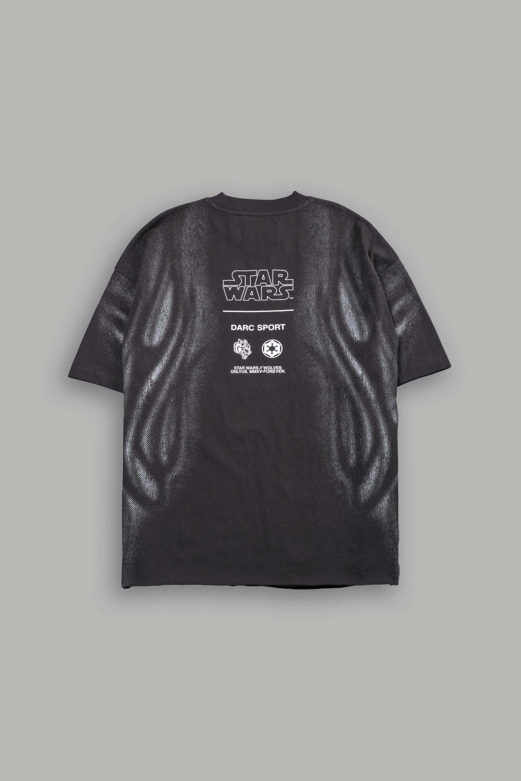 Dark Flame Grunge Mid Length Raw Hem Tee in Wolf Gray - Image 2