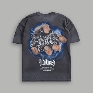 In God's Hands Premium Oversized Tee in Wolf Gray Drift Wash