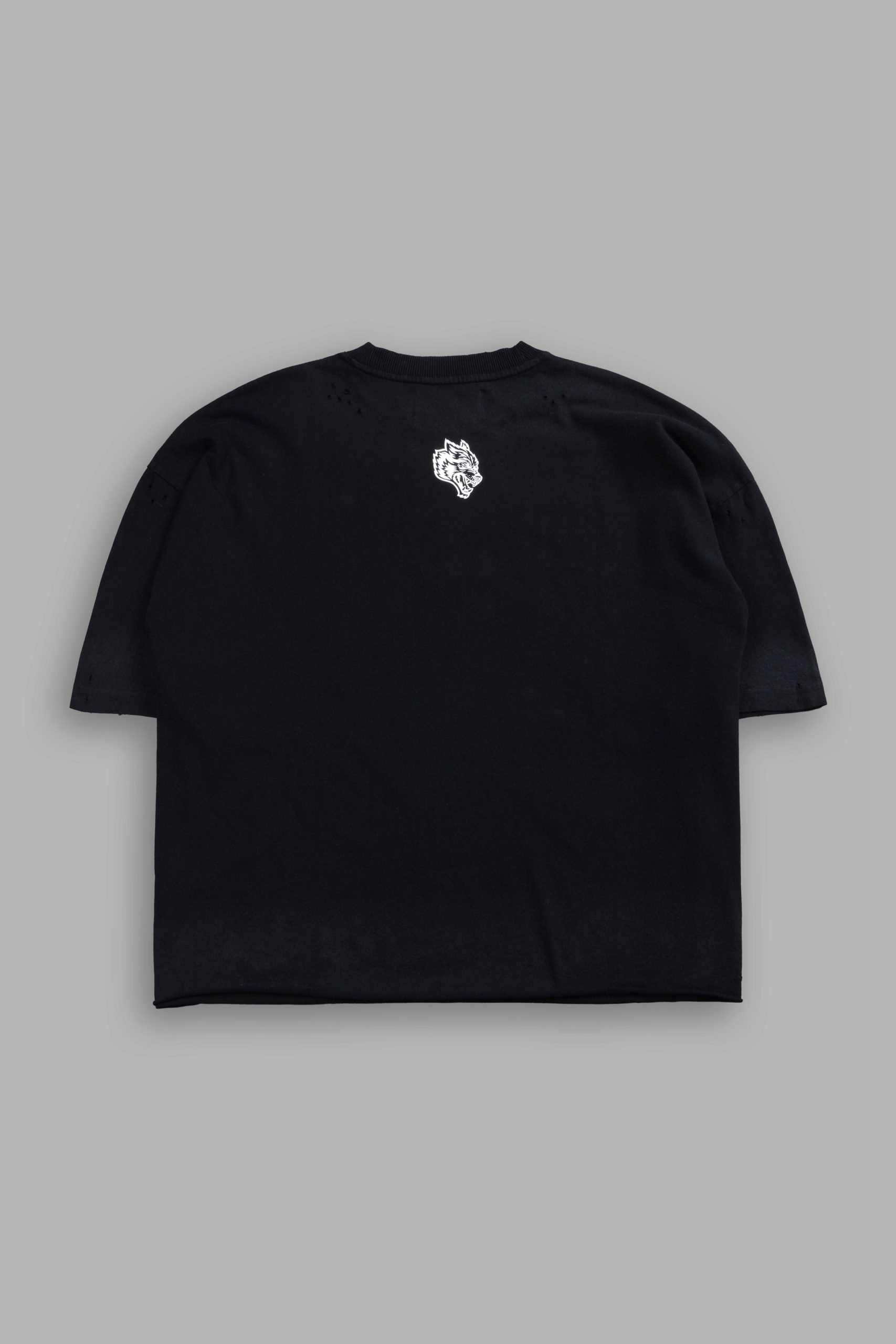 Hell is Real Distressed Grunge Box Cut Tee V2 in Black Drift Wash - Image 3