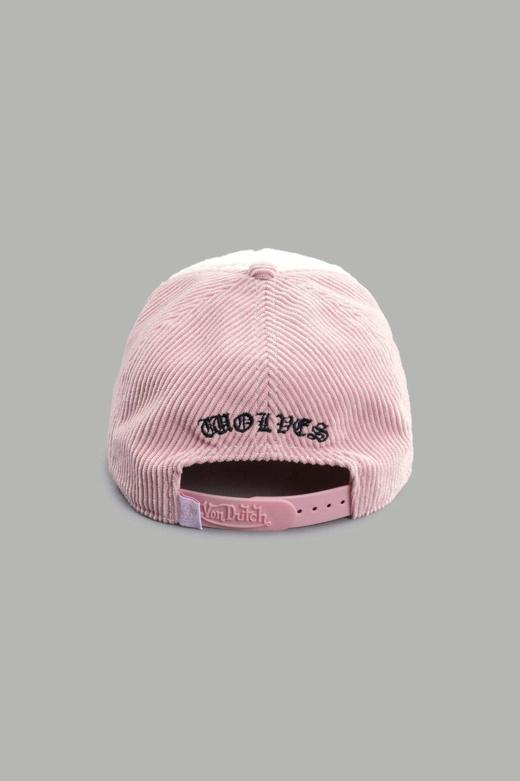 Cherub Eyeball Corduroy Trucker Hat in Bubblegum - Image 3