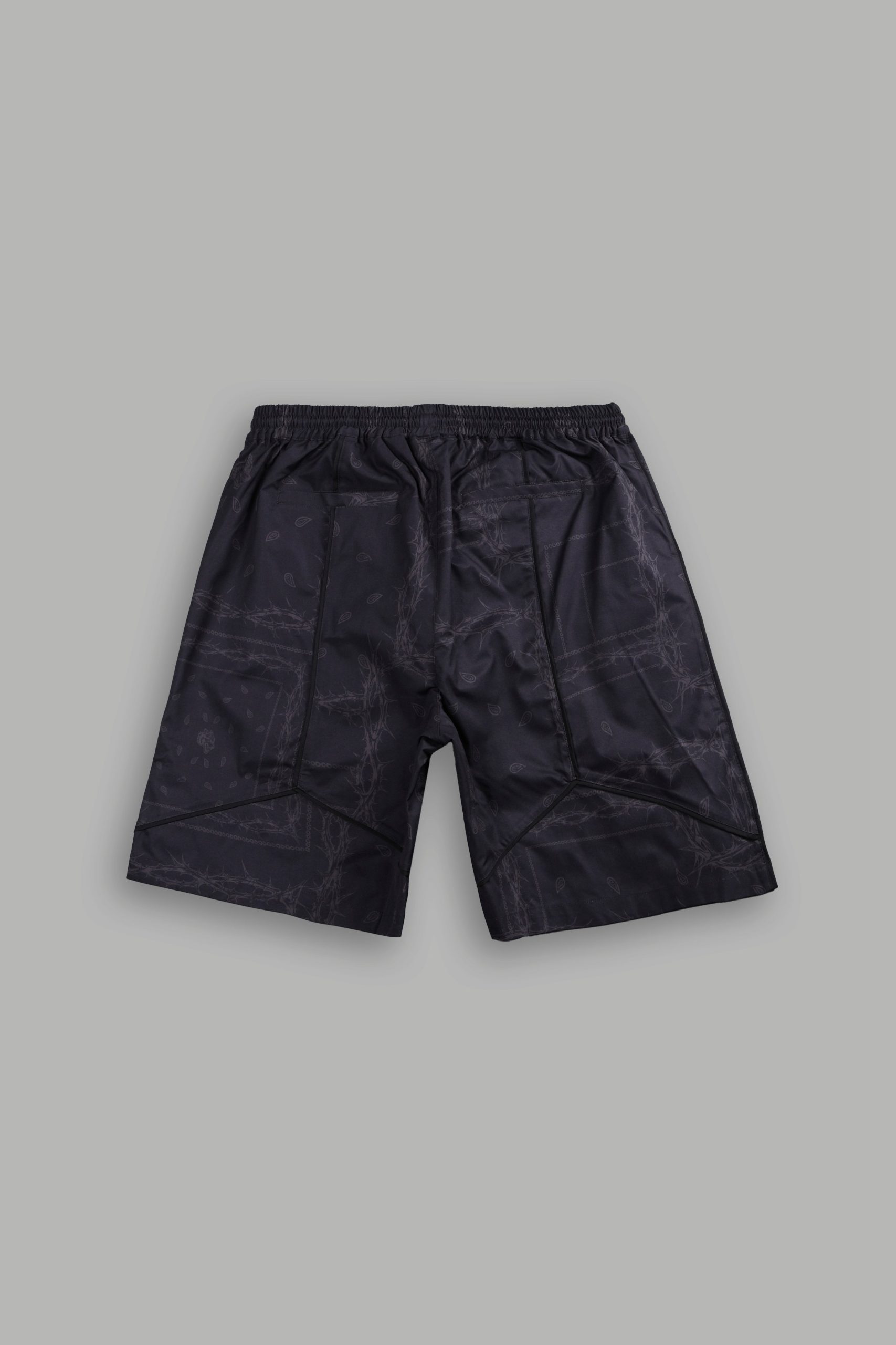 Dual Mens Quinn Track Shorts in Black Thorn Paisley - Image 3