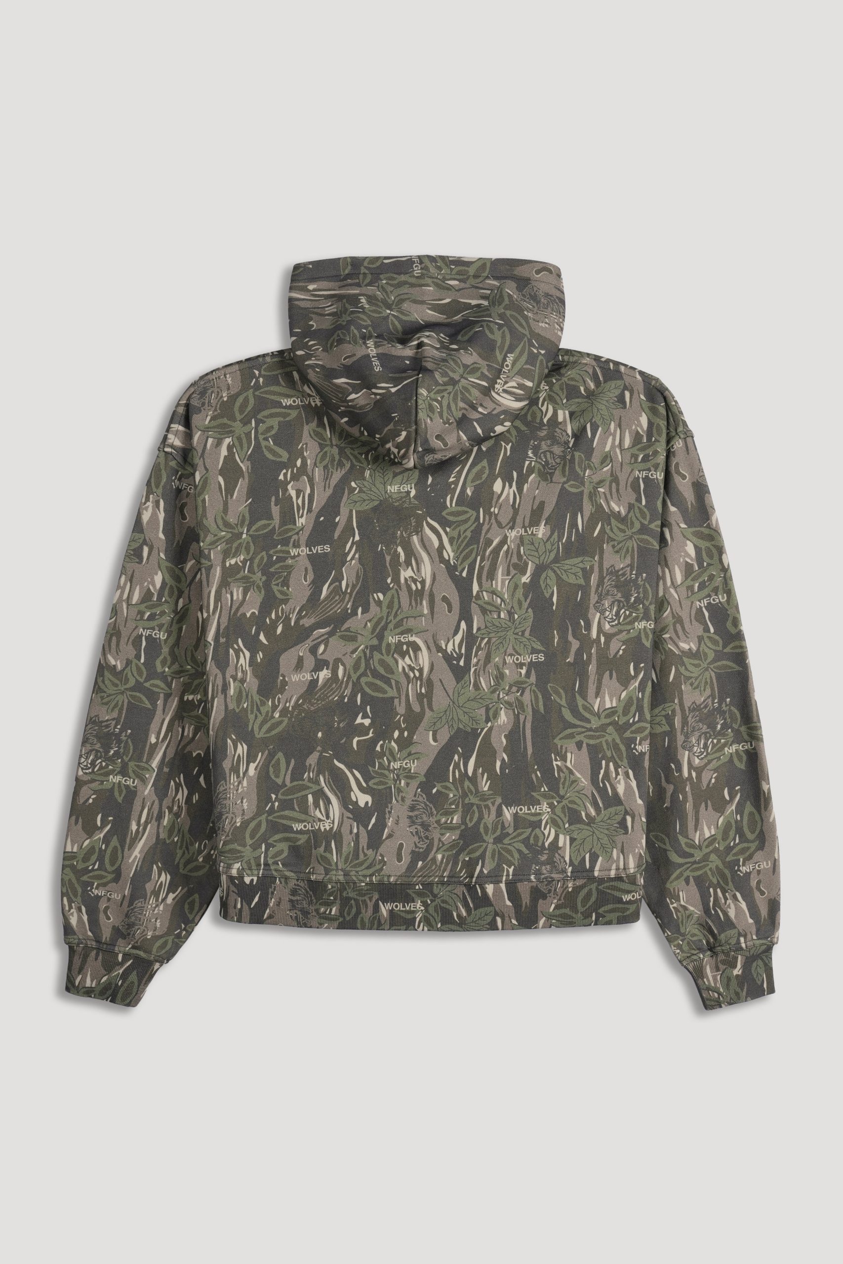 Only Loyalty Box Cut Pierce Hoodie in Norse Camo - Image 4