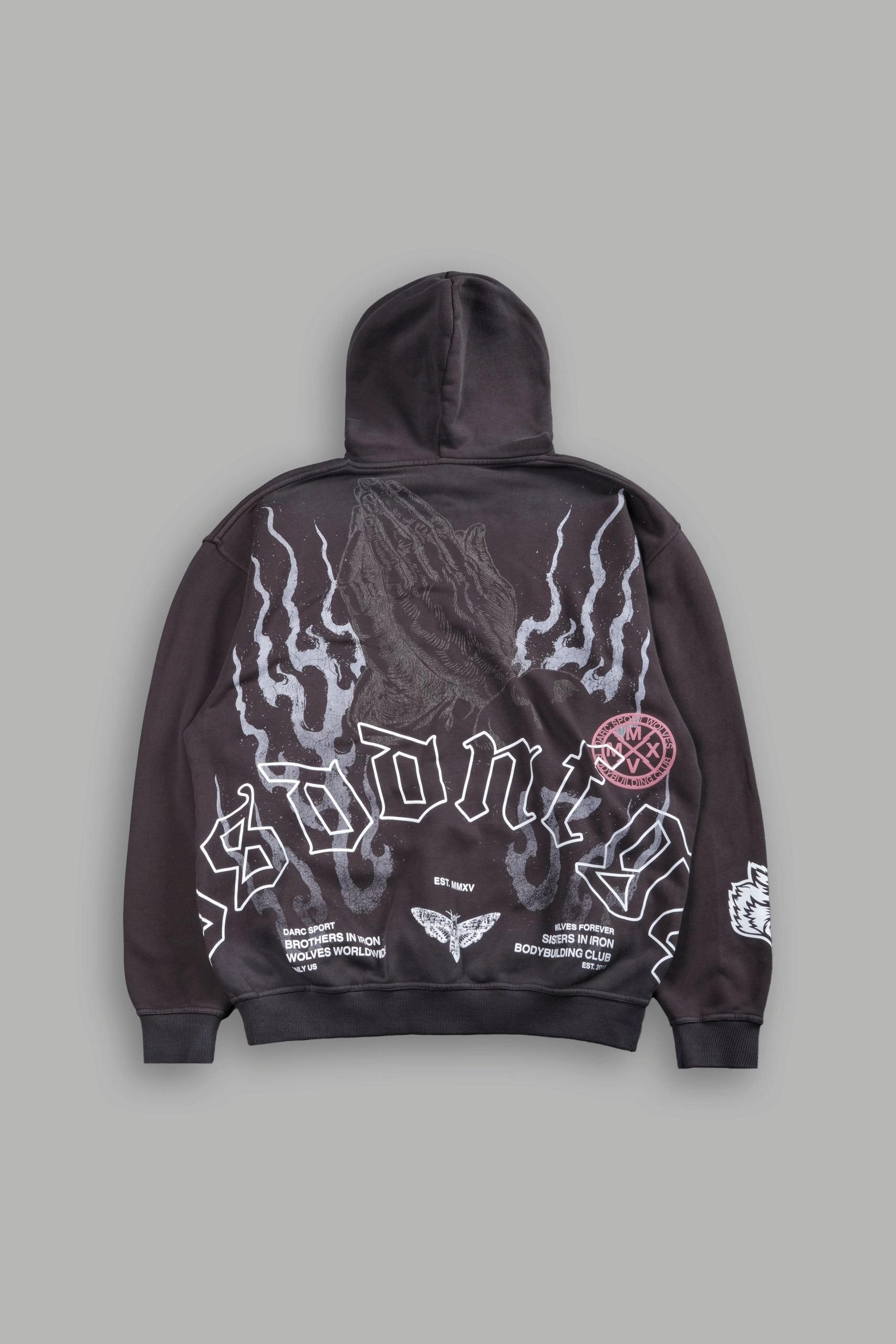 Our Sacrifice Pierce Hoodie in Darc Brown Drift Wash