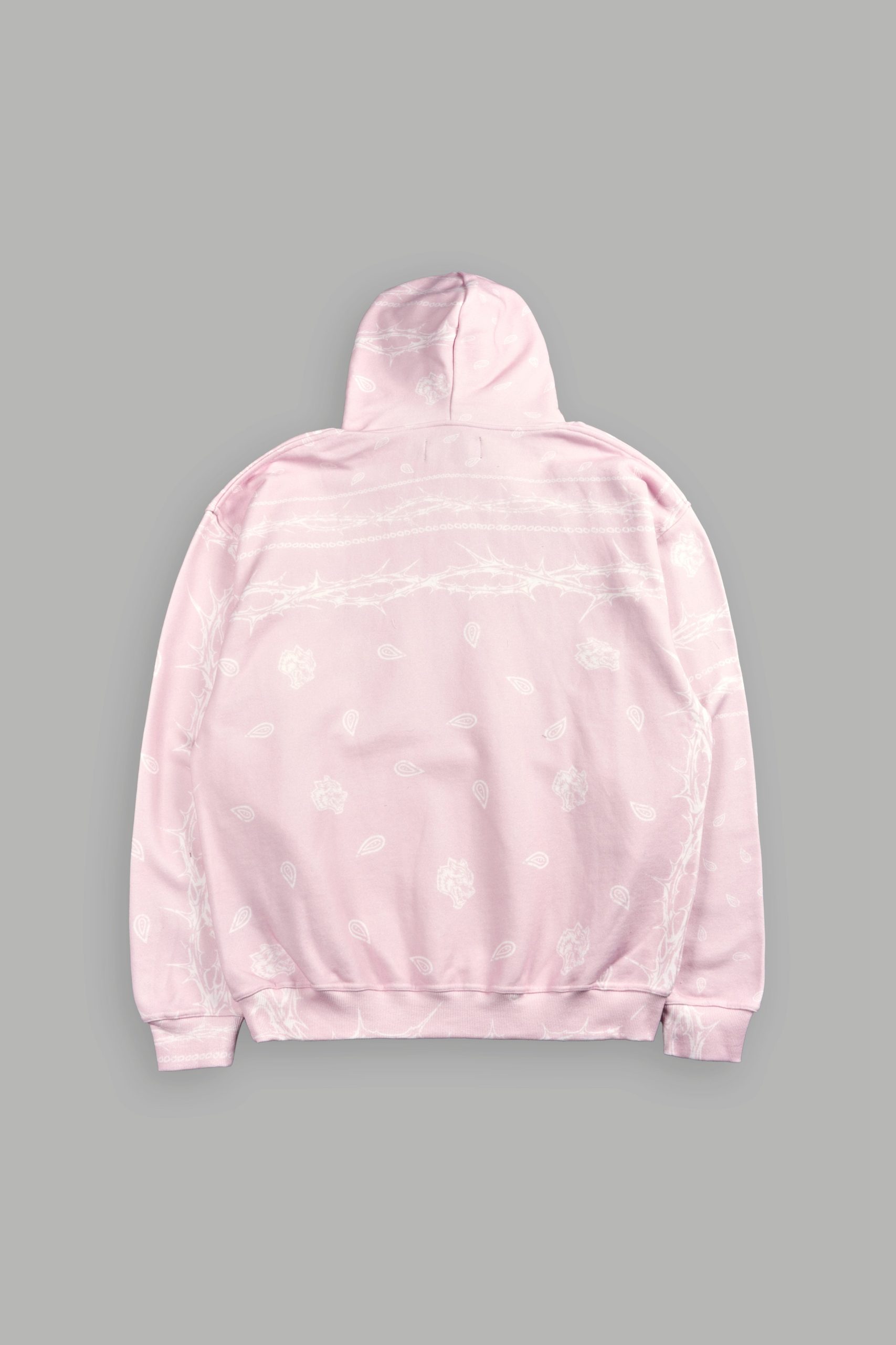 Wolves Pyramid Bishop Hoodie in Blush Pink Thorn Paisley - Image 3