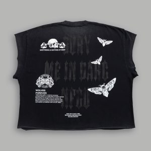 Bury Me in Darc Forever Grunge Cut-Off Tee in Black