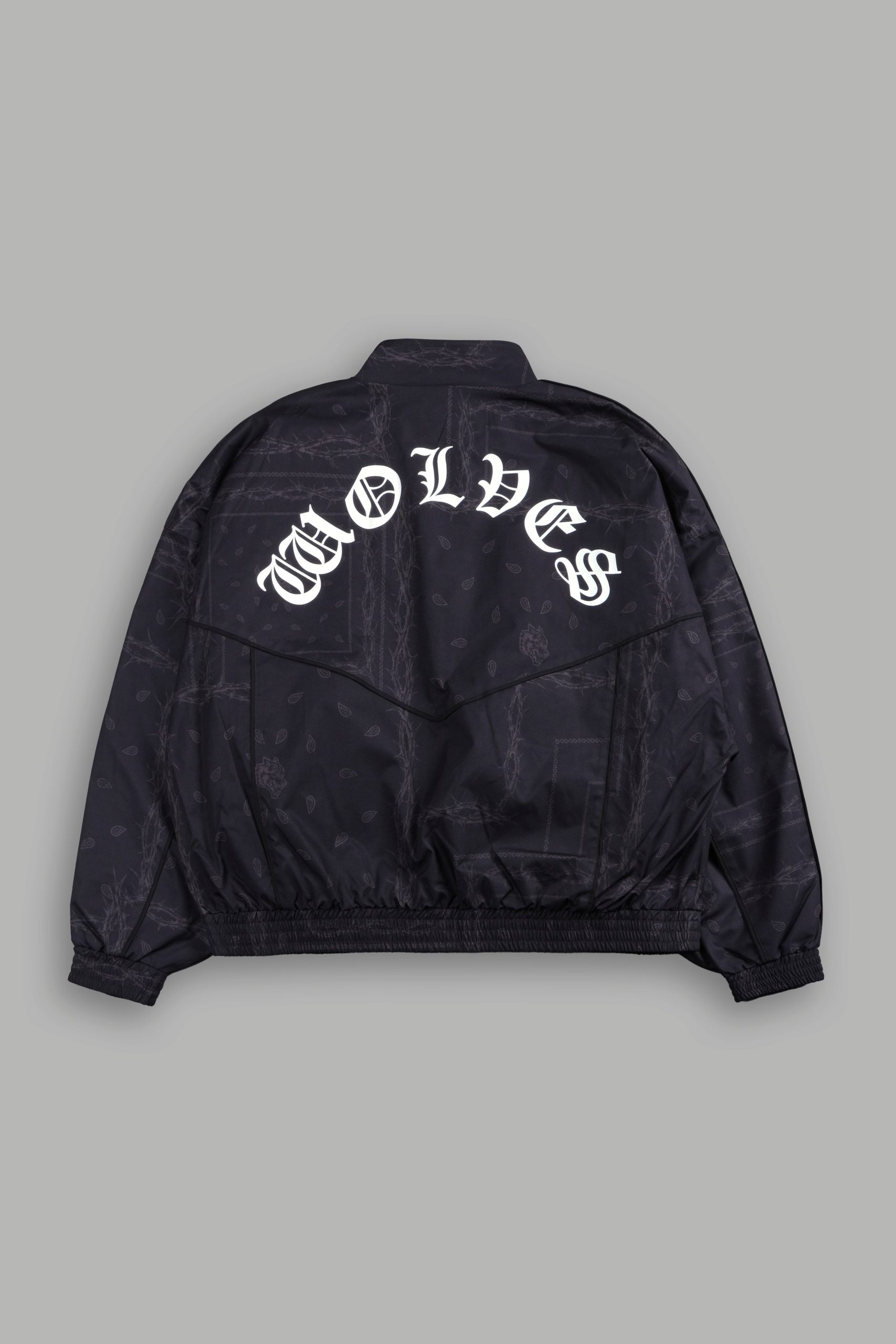 Thorned Paisley Quinn Track Jacket in Black Thorn Paisley - Image 3