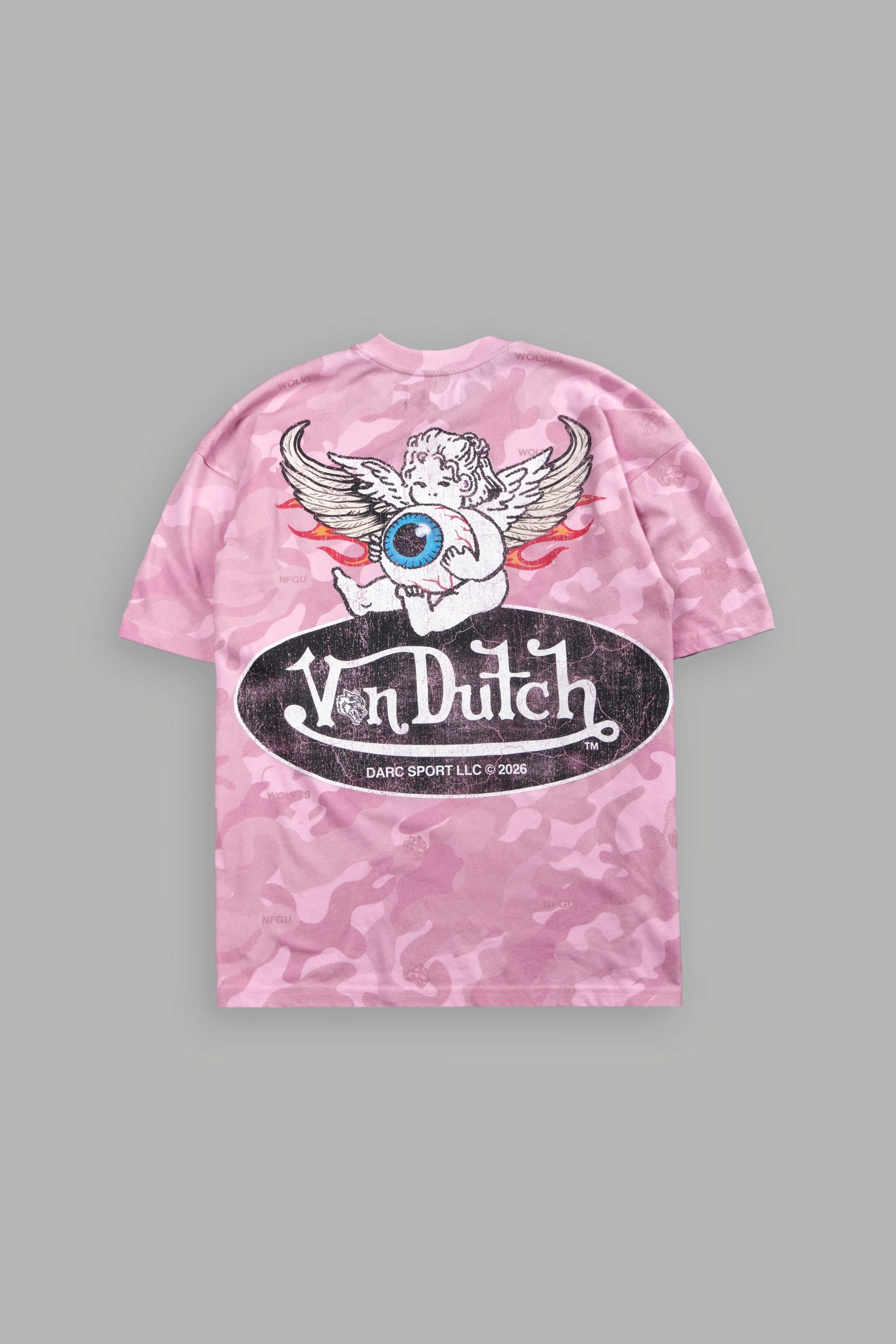 Von Wild V2 Premium Oversized Tee in Dsvd Bubblegum Camo