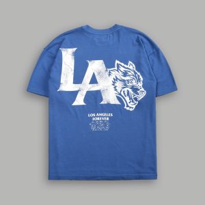 La Wolves V2 Premium Oversized Tee in La Blue