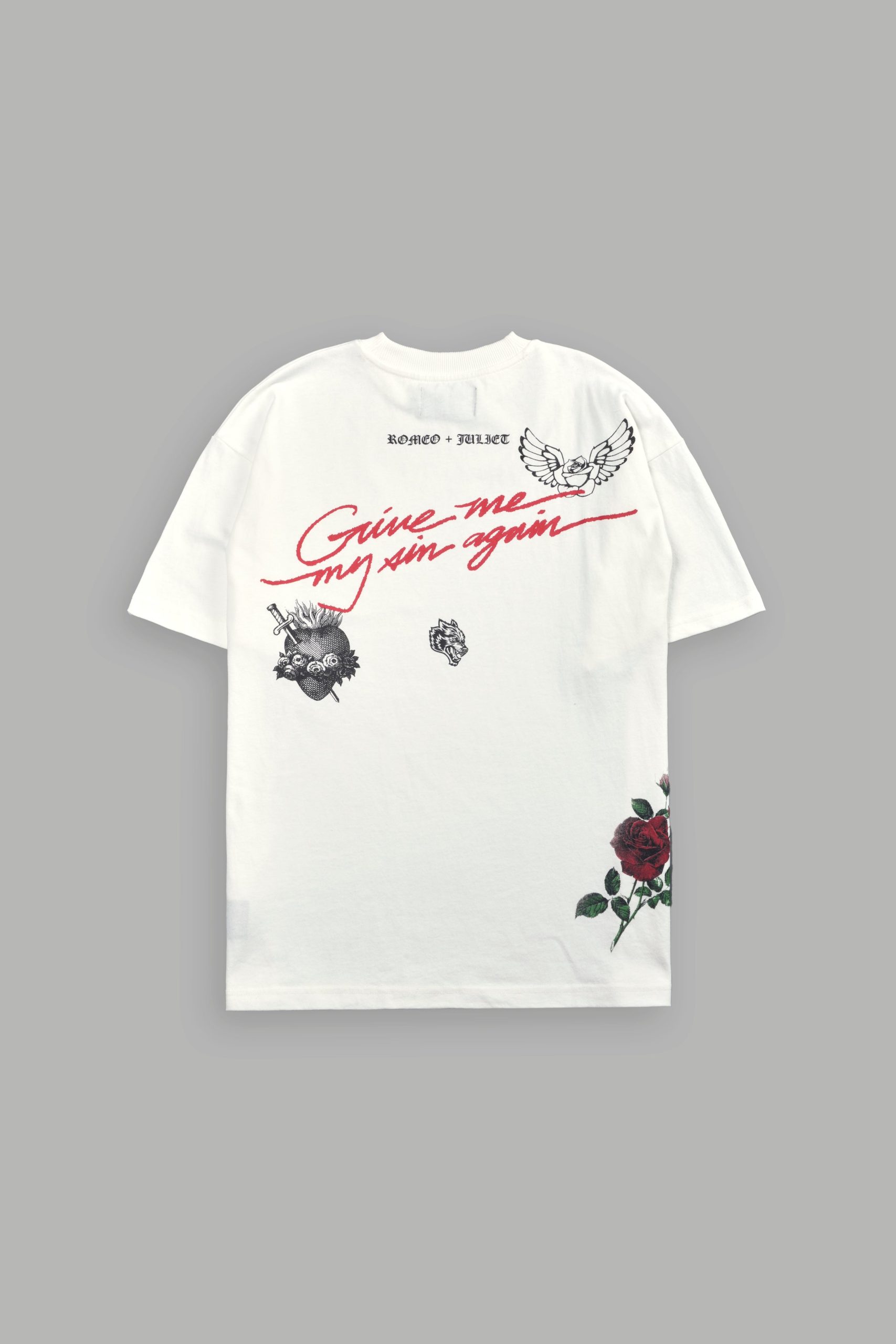 Sin Again Unisex Grunge Tee in Cream