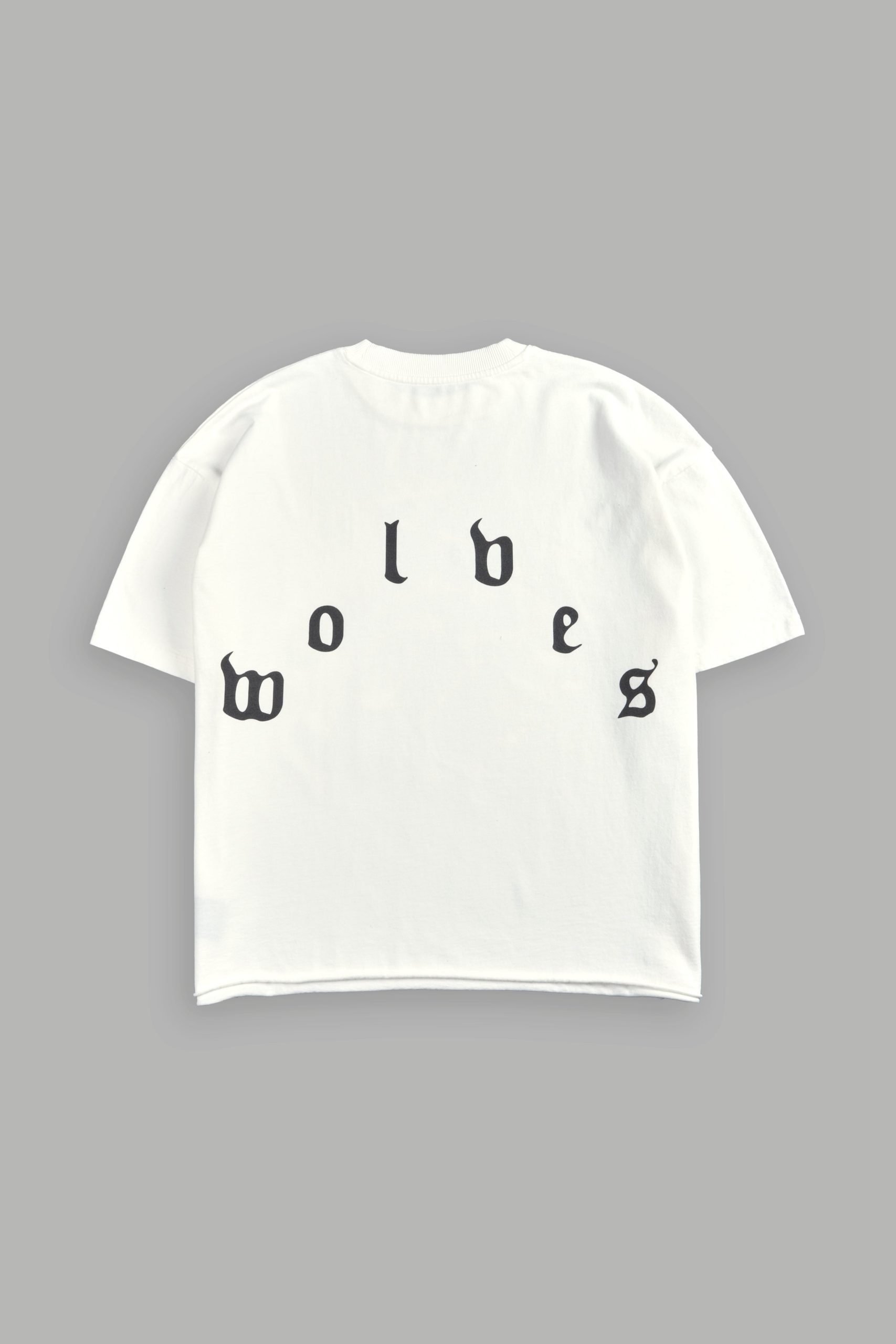 Sith Inferno Grunge Mid Length Raw Hem Tee in Cream - Image 3