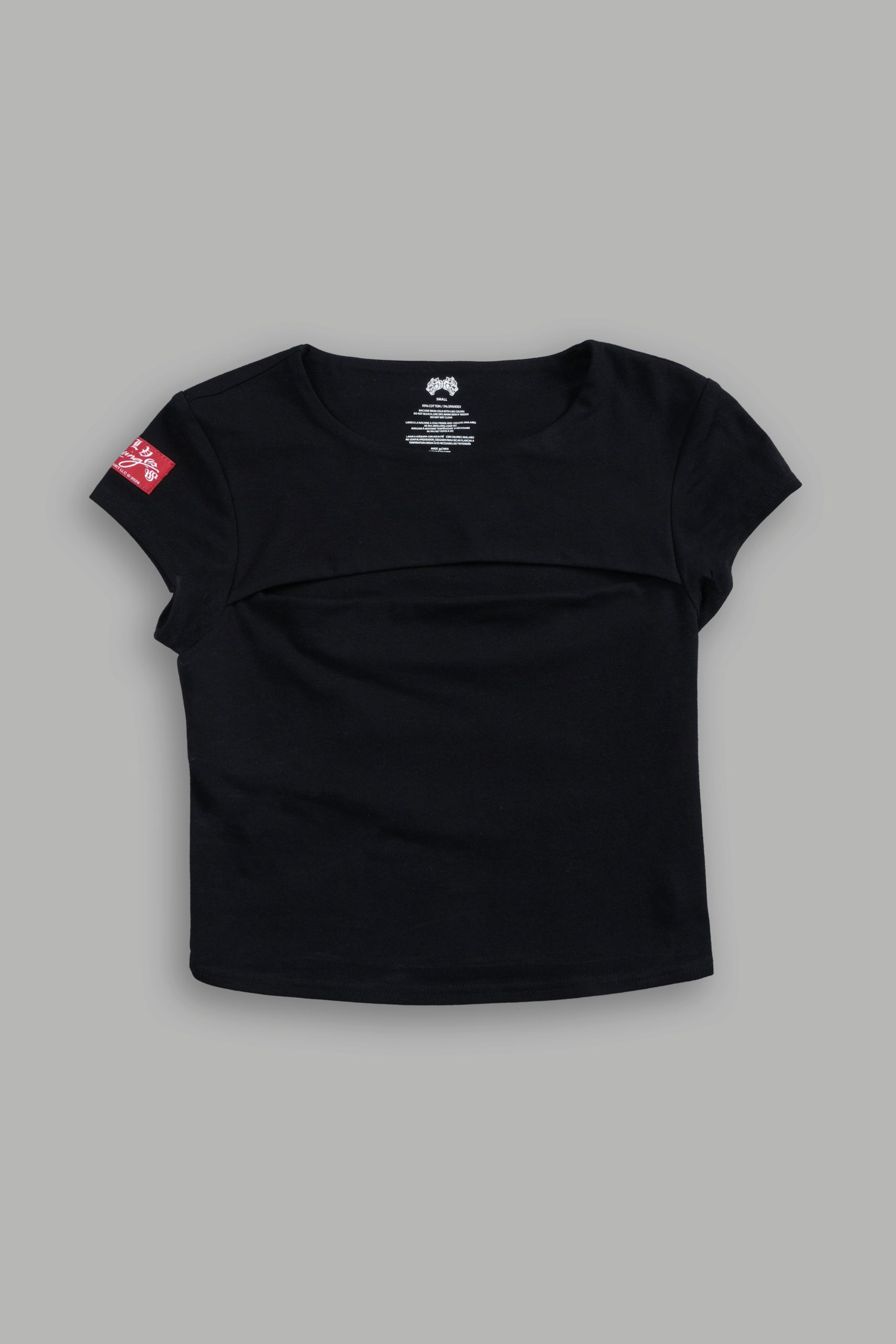Moto Wolf Capsleeve Slash Tee in Black - Image 7