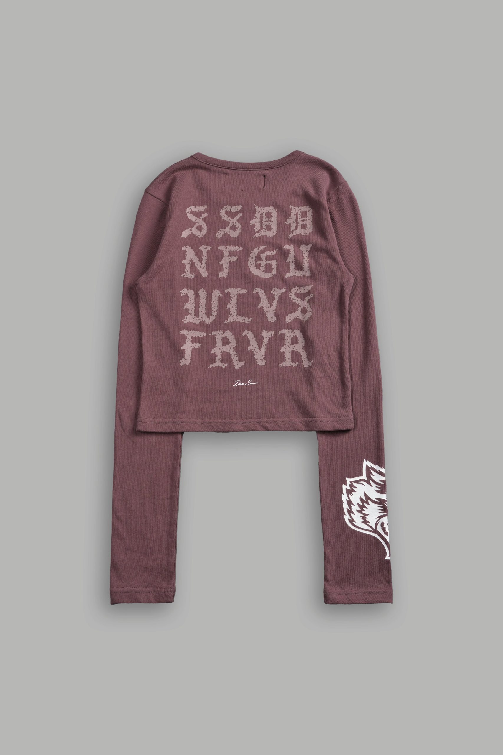 Stone Code L/S Baby Tee in Mauve - Image 7
