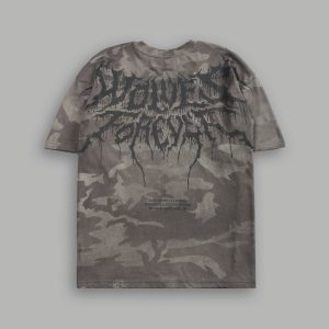 Drip Hesh WLVS FRVR Unisex Premium Oversized Tee in Lush Vintage Woodland Camo