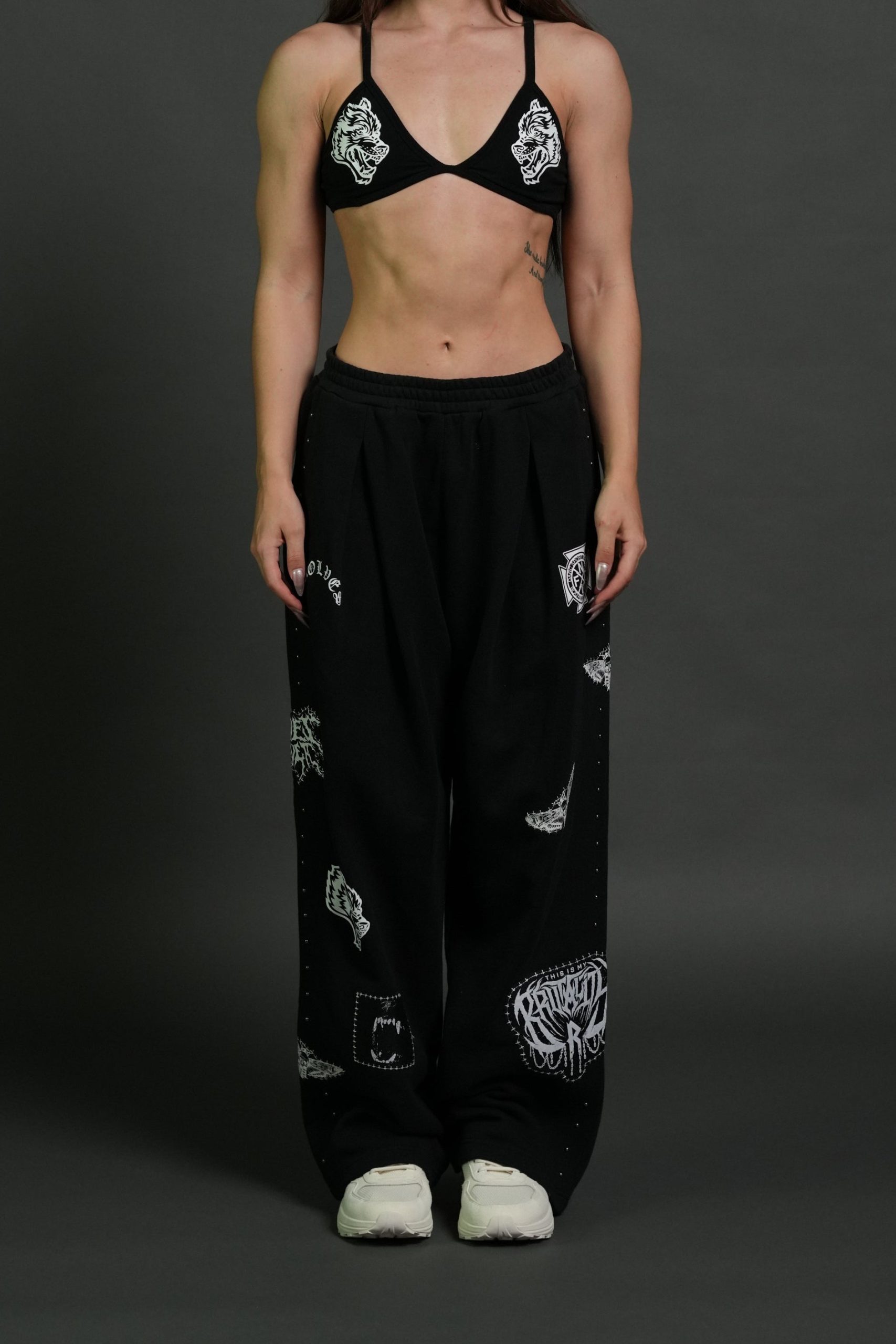 Give it Your All Yara Pleated Sweat Pants in Black
