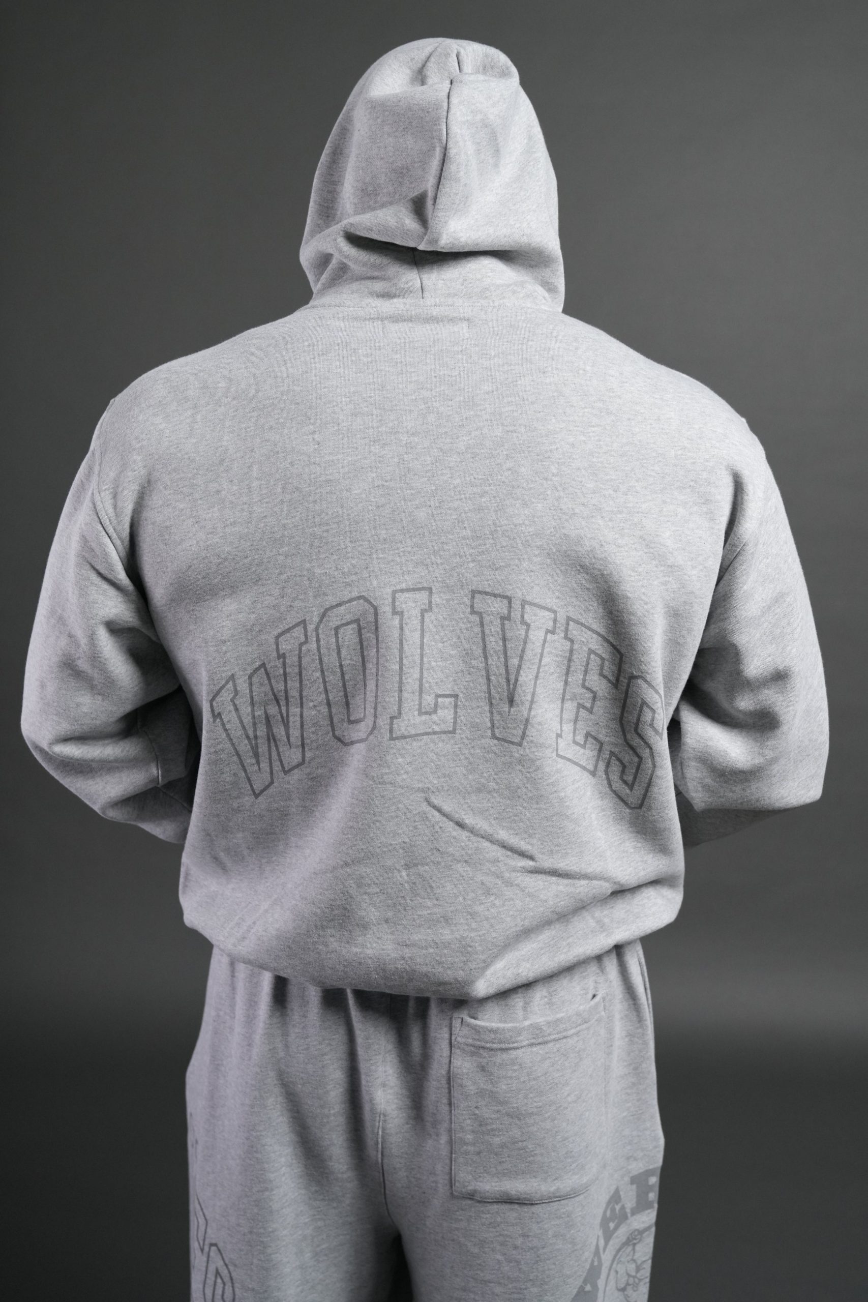 Powerhouse of the Wolves Pierce Hoodie in Light Athletic Gray - Image 2