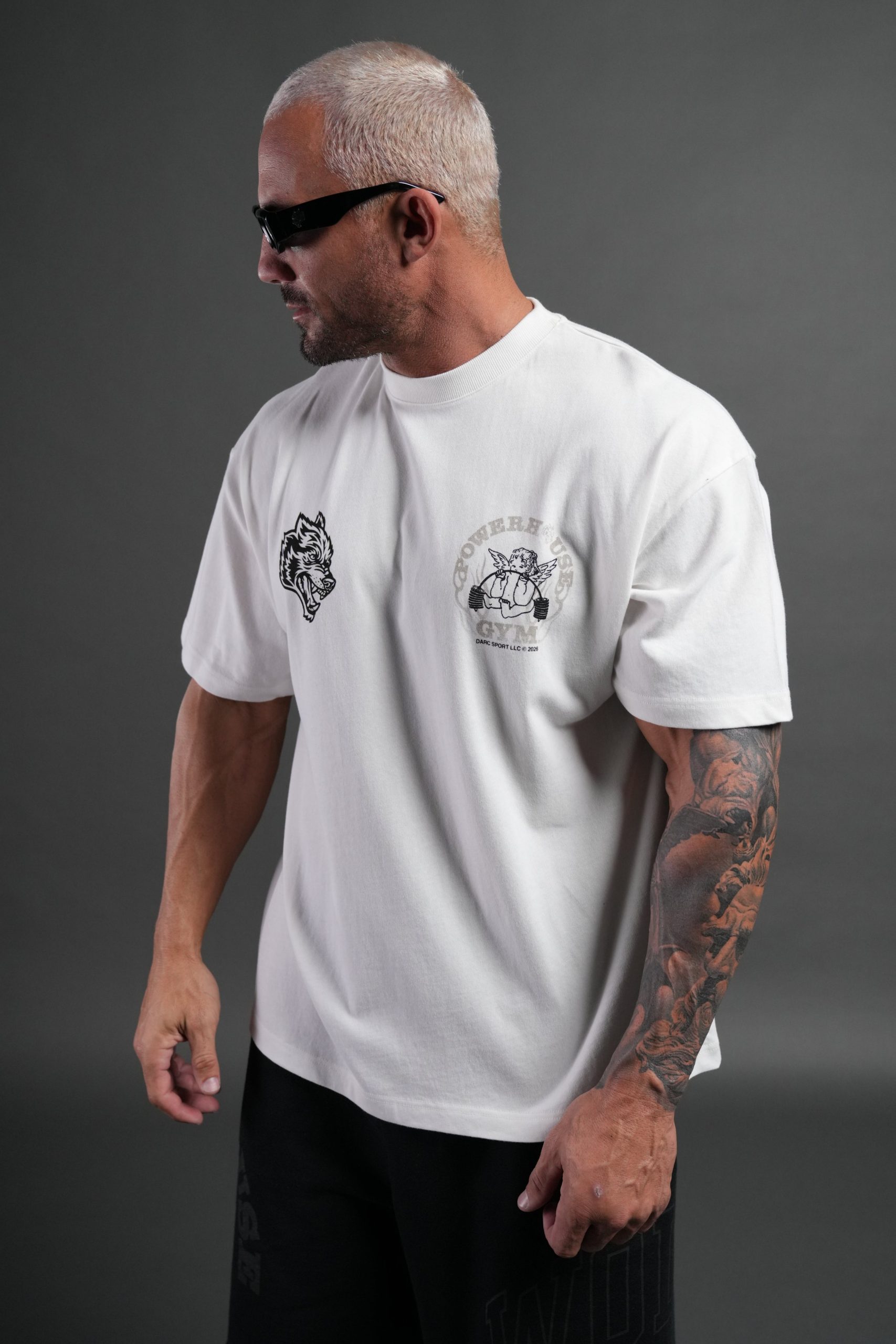 Powerhouse of the Cherub Unisex Premium Oversized Tee in Cream - Image 7