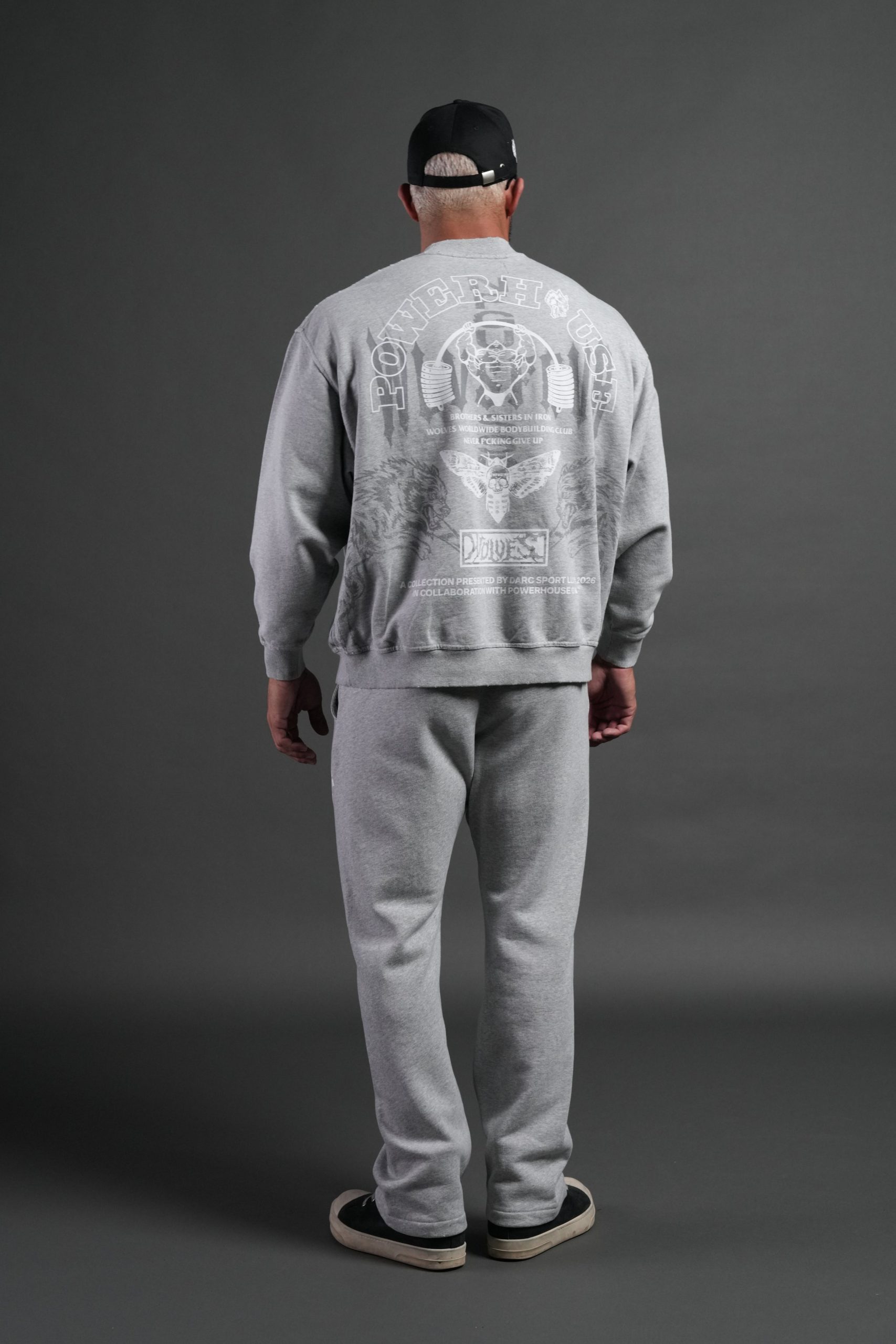 Powerhouse Moth Destroyed Oversized London Crewneck in Light Athletic Gray - Image 6
