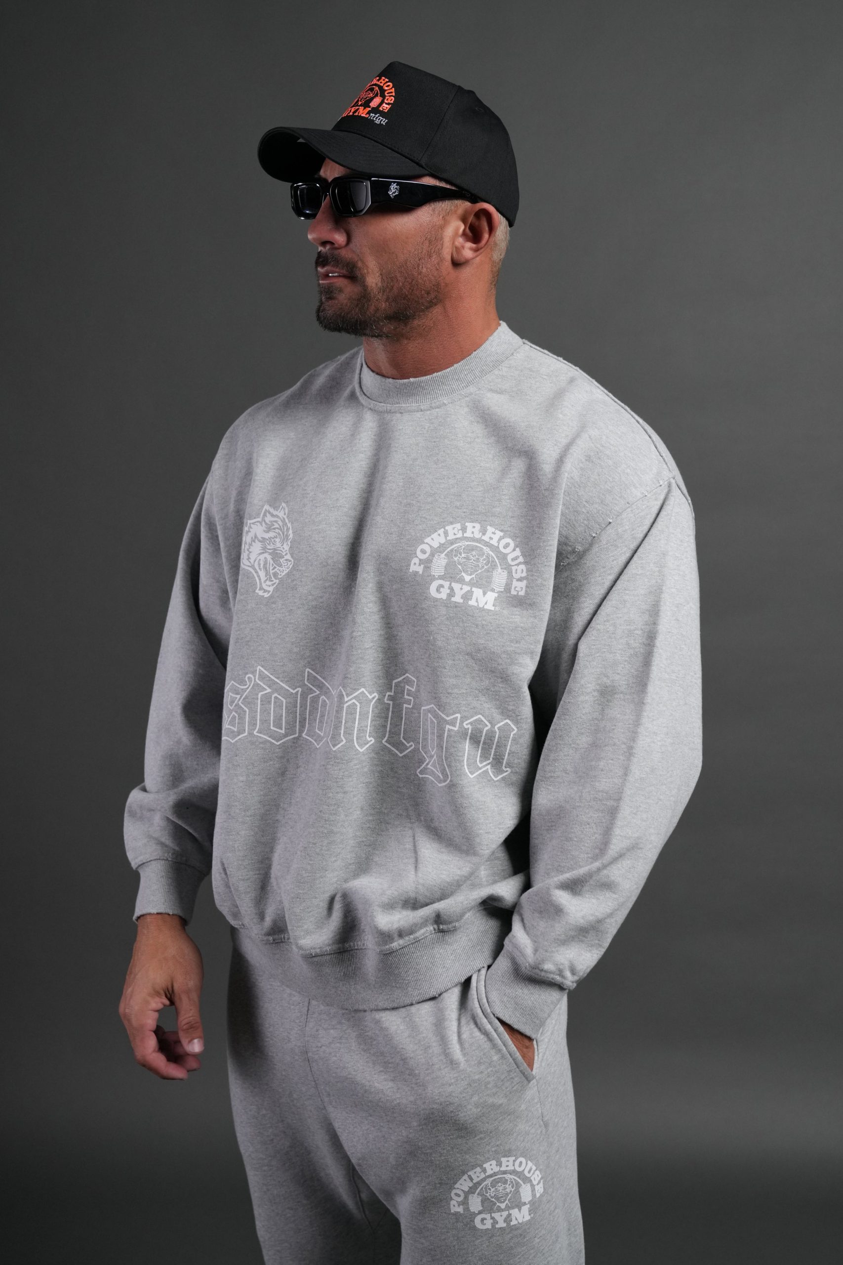 Powerhouse Moth Destroyed Oversized London Crewneck in Light Athletic Gray - Image 4
