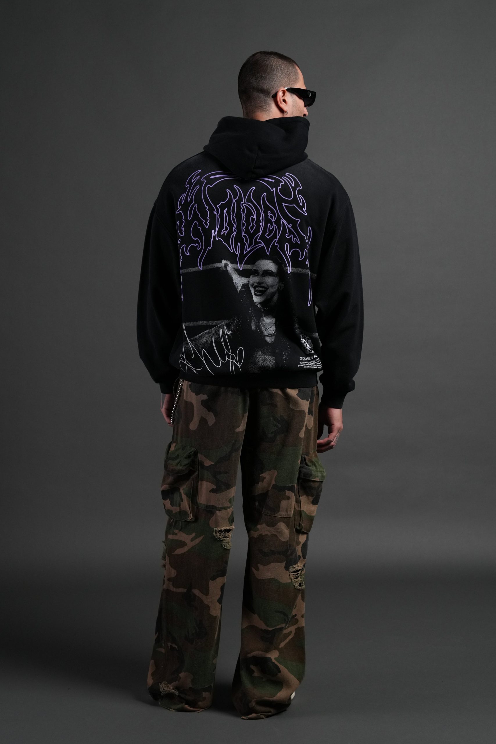 Brutality NFGU Unisex Pierce Hoodie in Black Drift Wash - Image 12