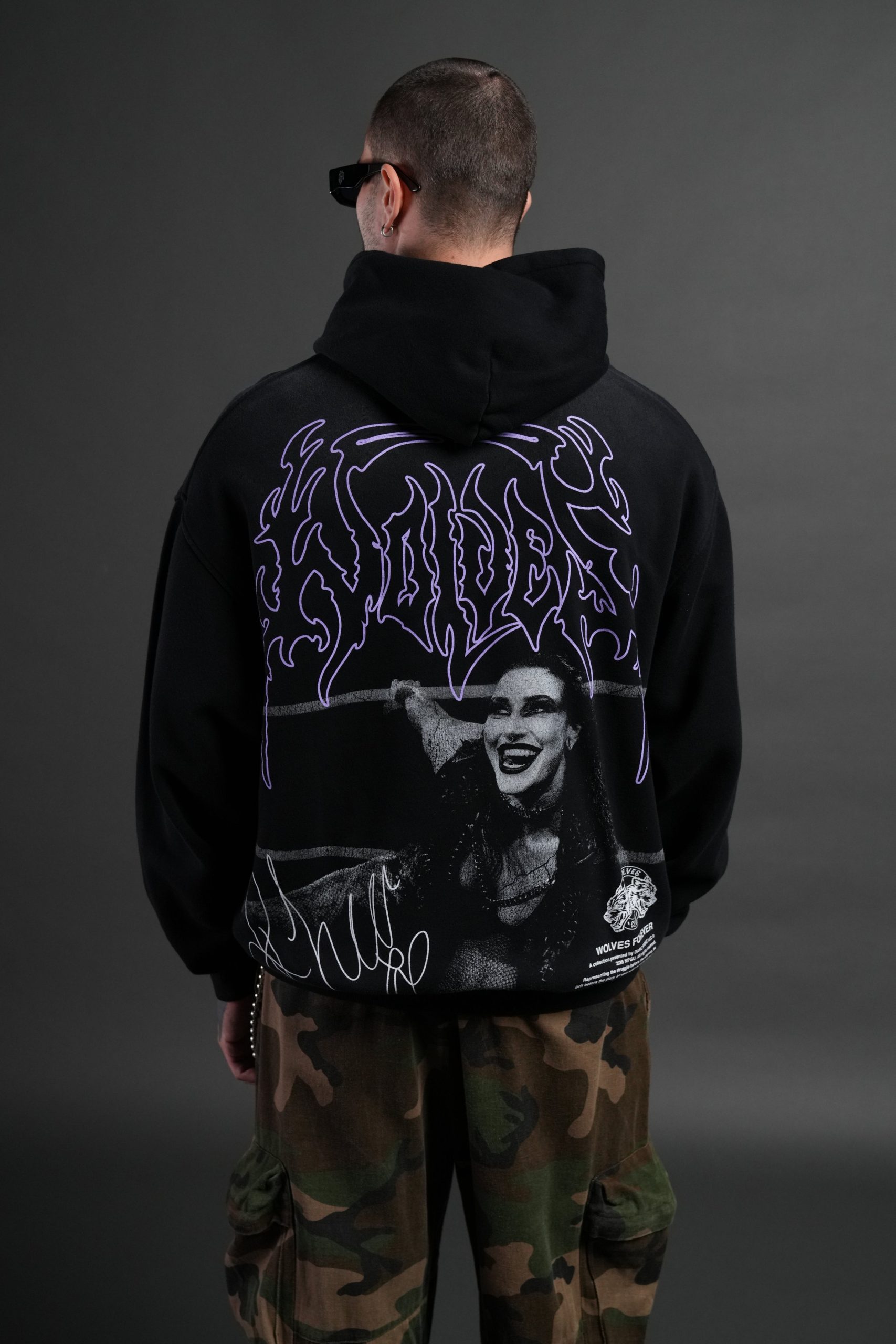Brutality NFGU Unisex Pierce Hoodie in Black Drift Wash - Image 10