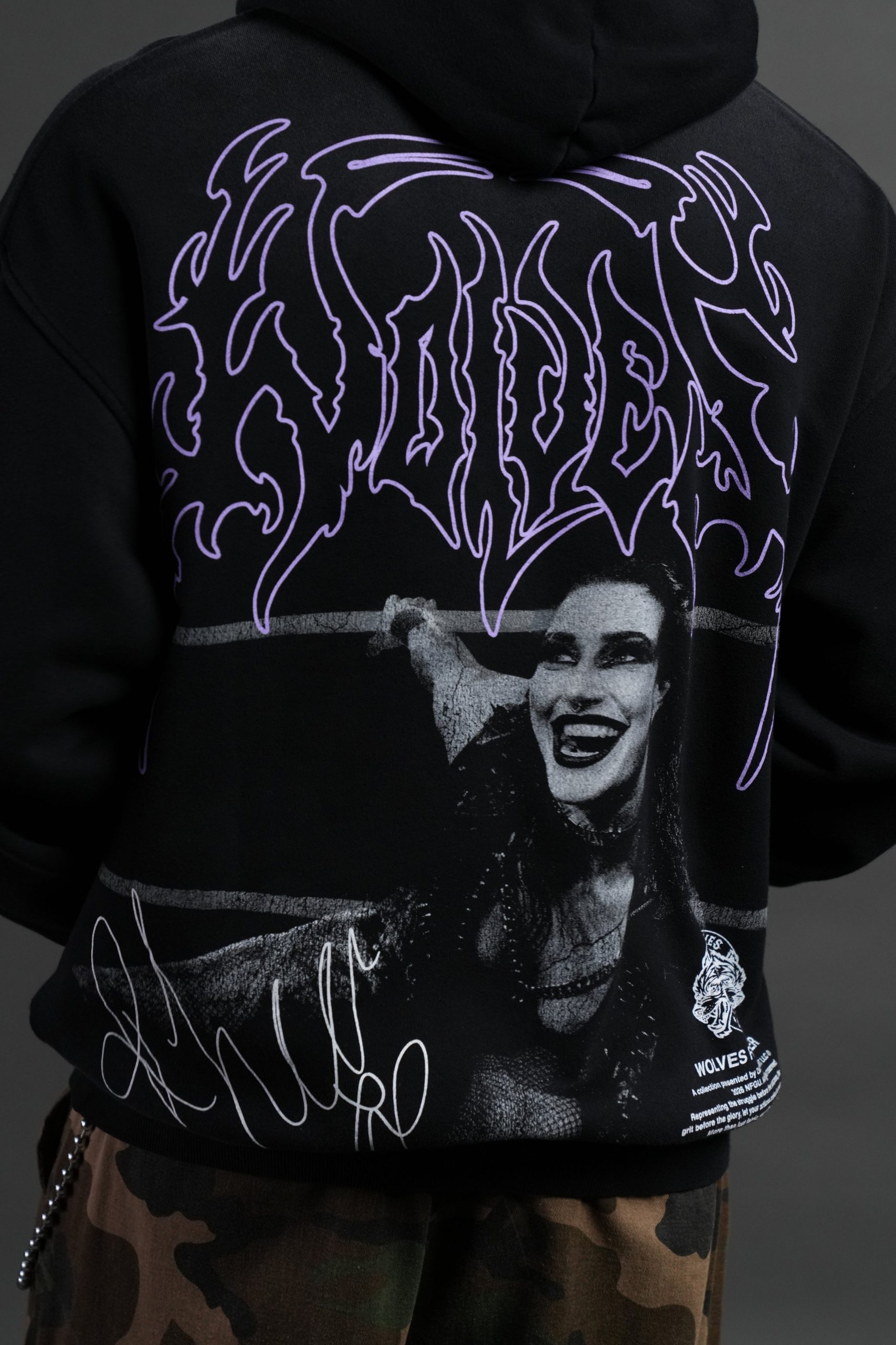 Brutality NFGU Unisex Pierce Hoodie in Black Drift Wash - Image 14