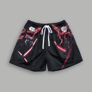 Kylo & Vader Mesh Shorts in Black
