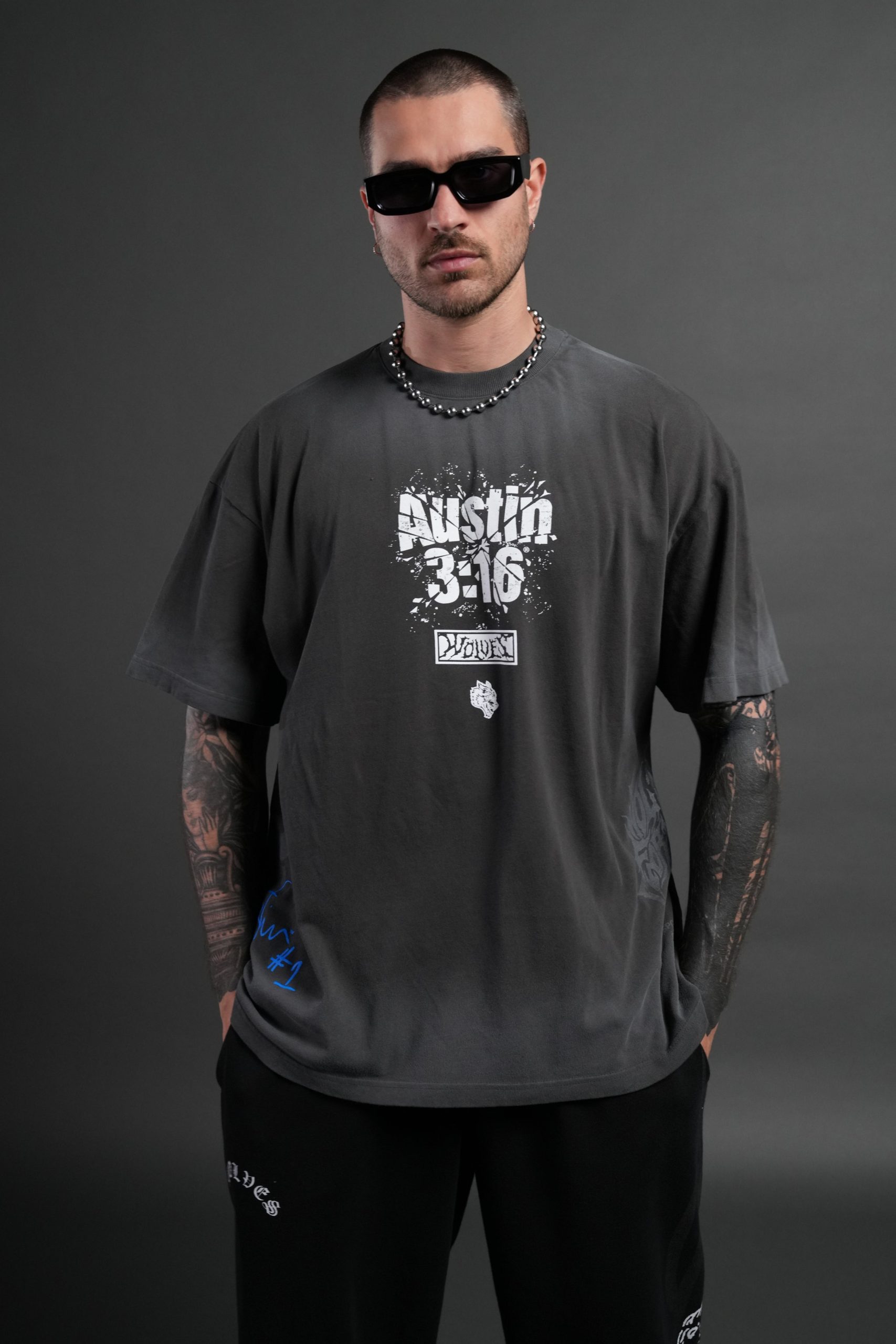 Raise Hell Premium Oversized Tee in Wolf Gray Drift Wash - Image 2