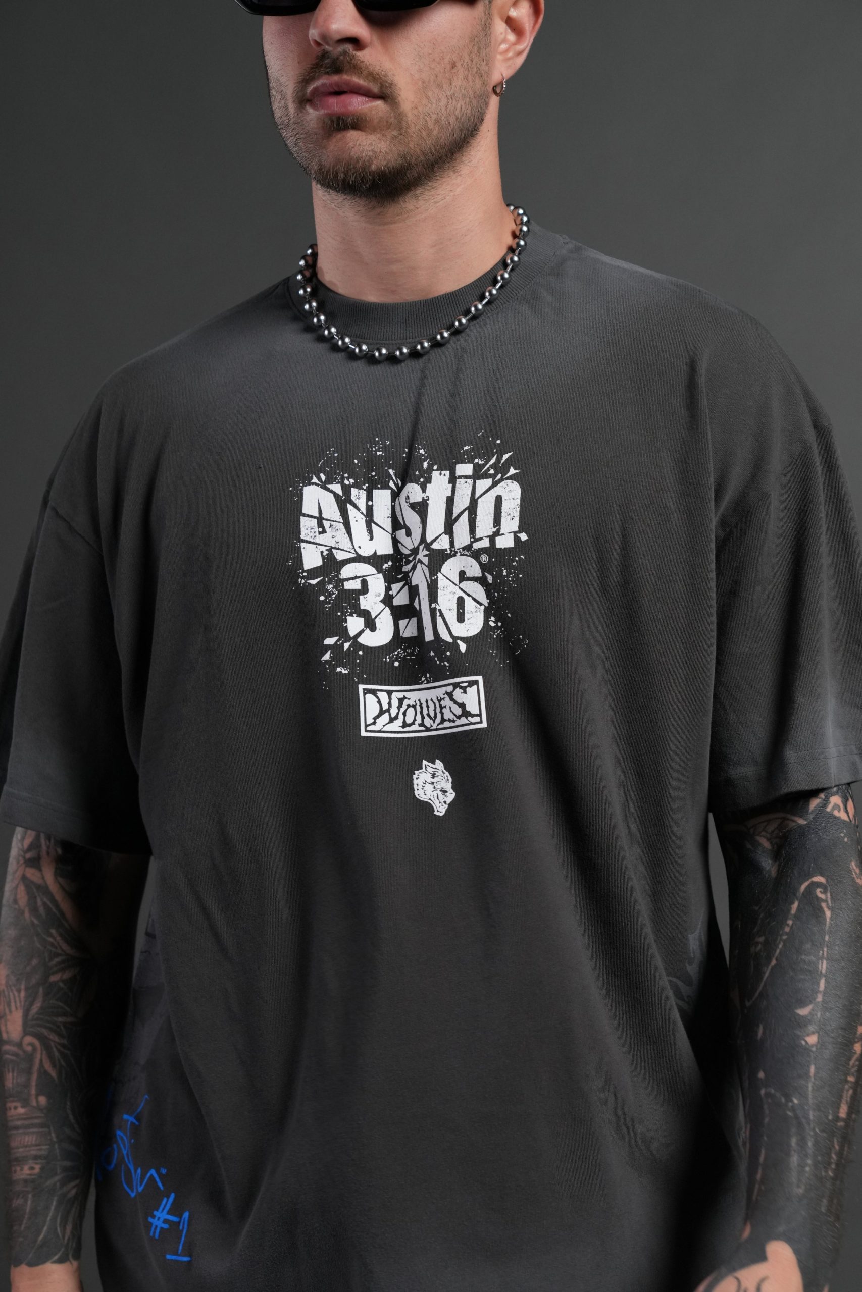 Raise Hell Premium Oversized Tee in Wolf Gray Drift Wash - Image 5