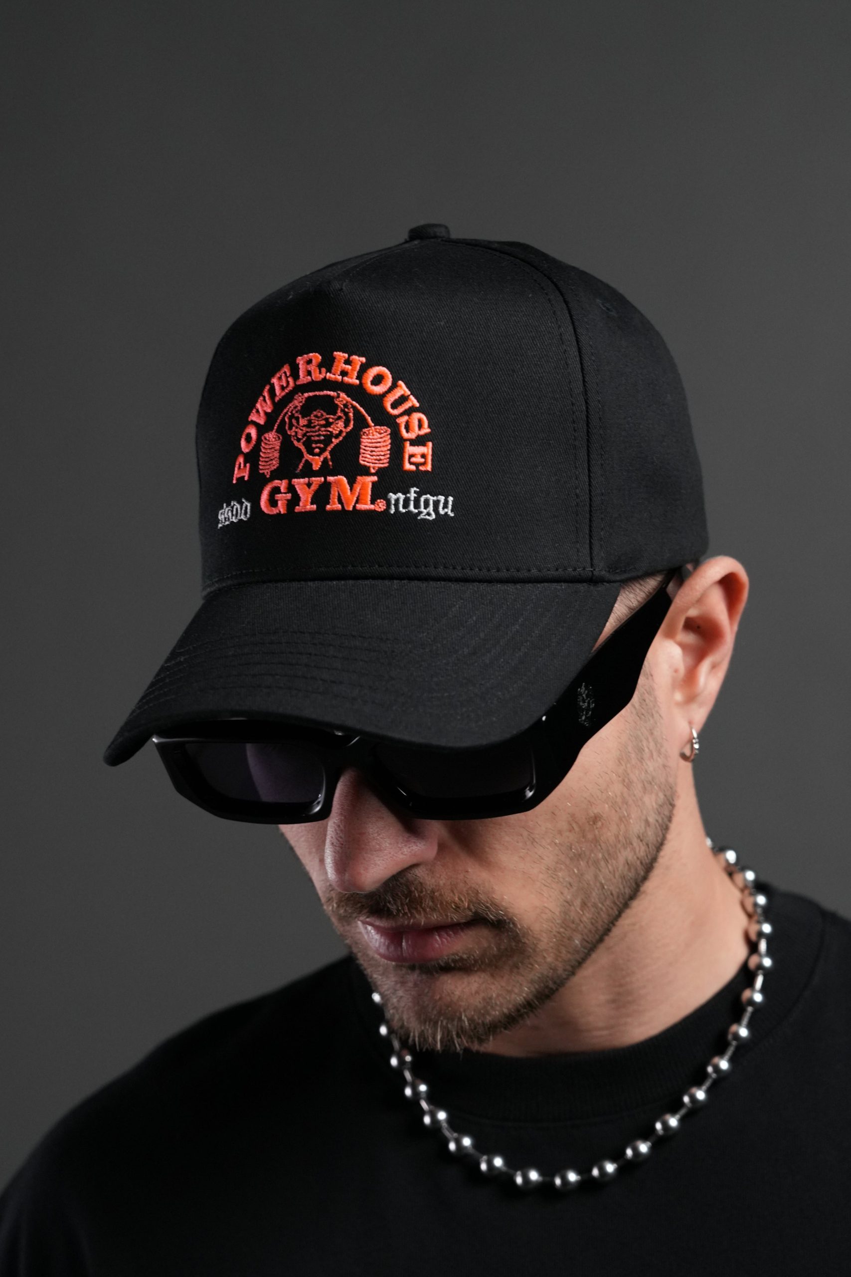 Powerhouse Wolves 5 Panel Hat in Black - Image 4