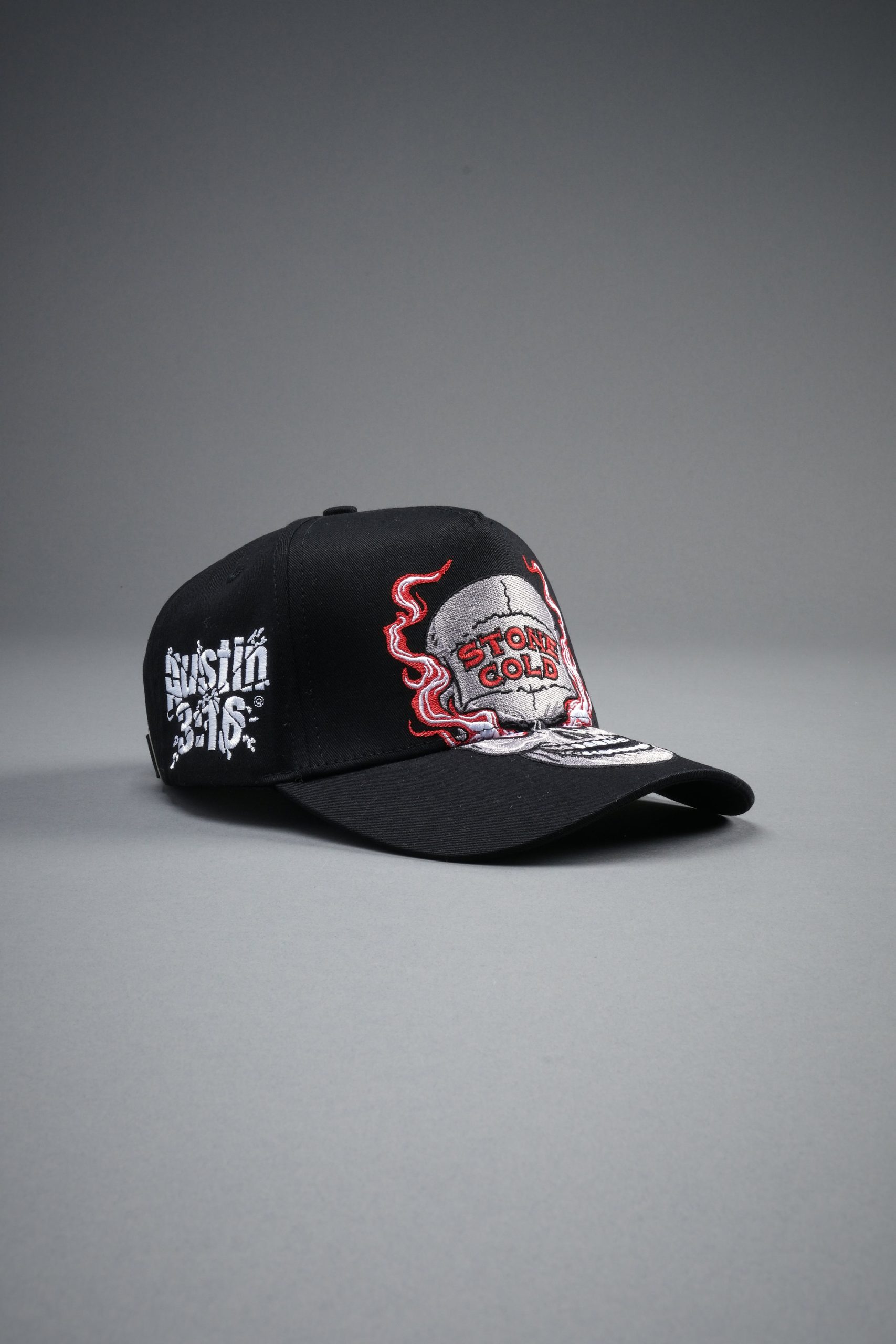 Stone Cold Big Skull 5 Panel Hat in Black - Image 3
