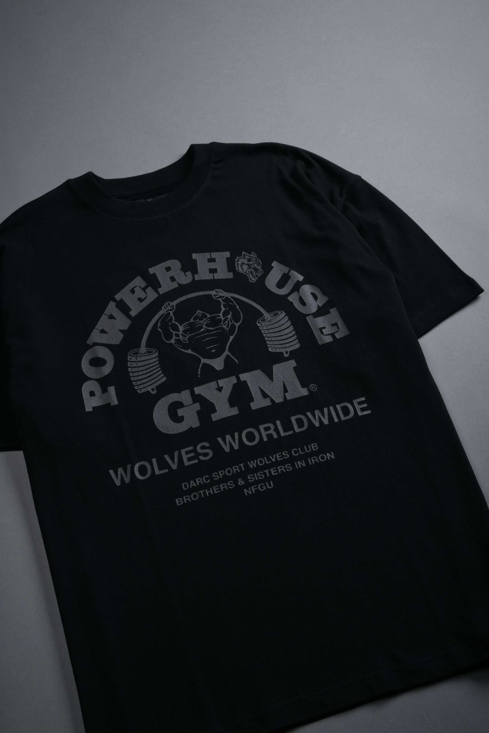 Powerhouse of the Wolves Premium Oversized Tee in Black - Image 9
