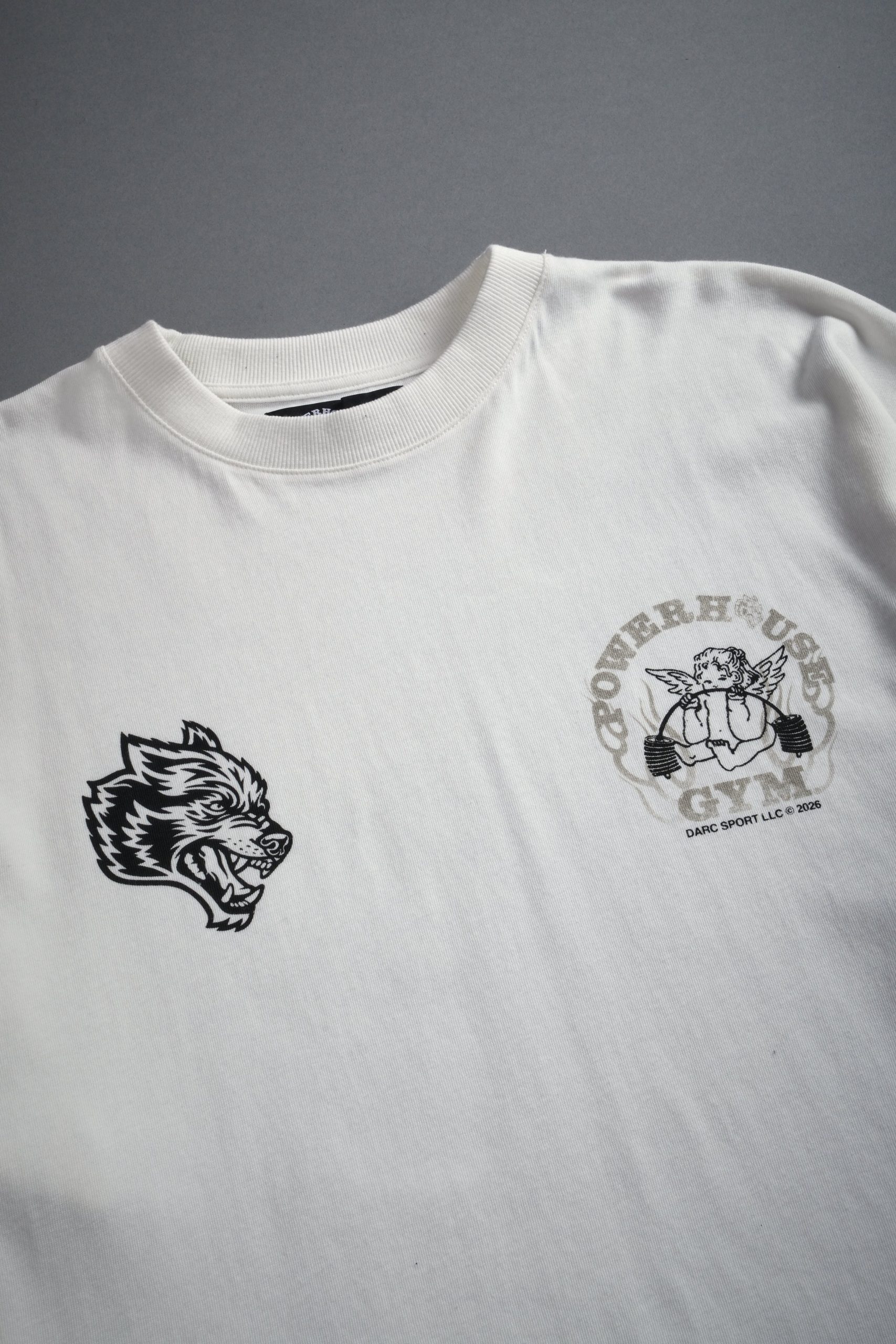 Powerhouse of the Cherub Unisex Premium Oversized Tee in Cream - Image 13