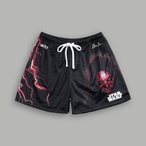 The Power Of The Dark Side Maul Mesh Shorts in Black
