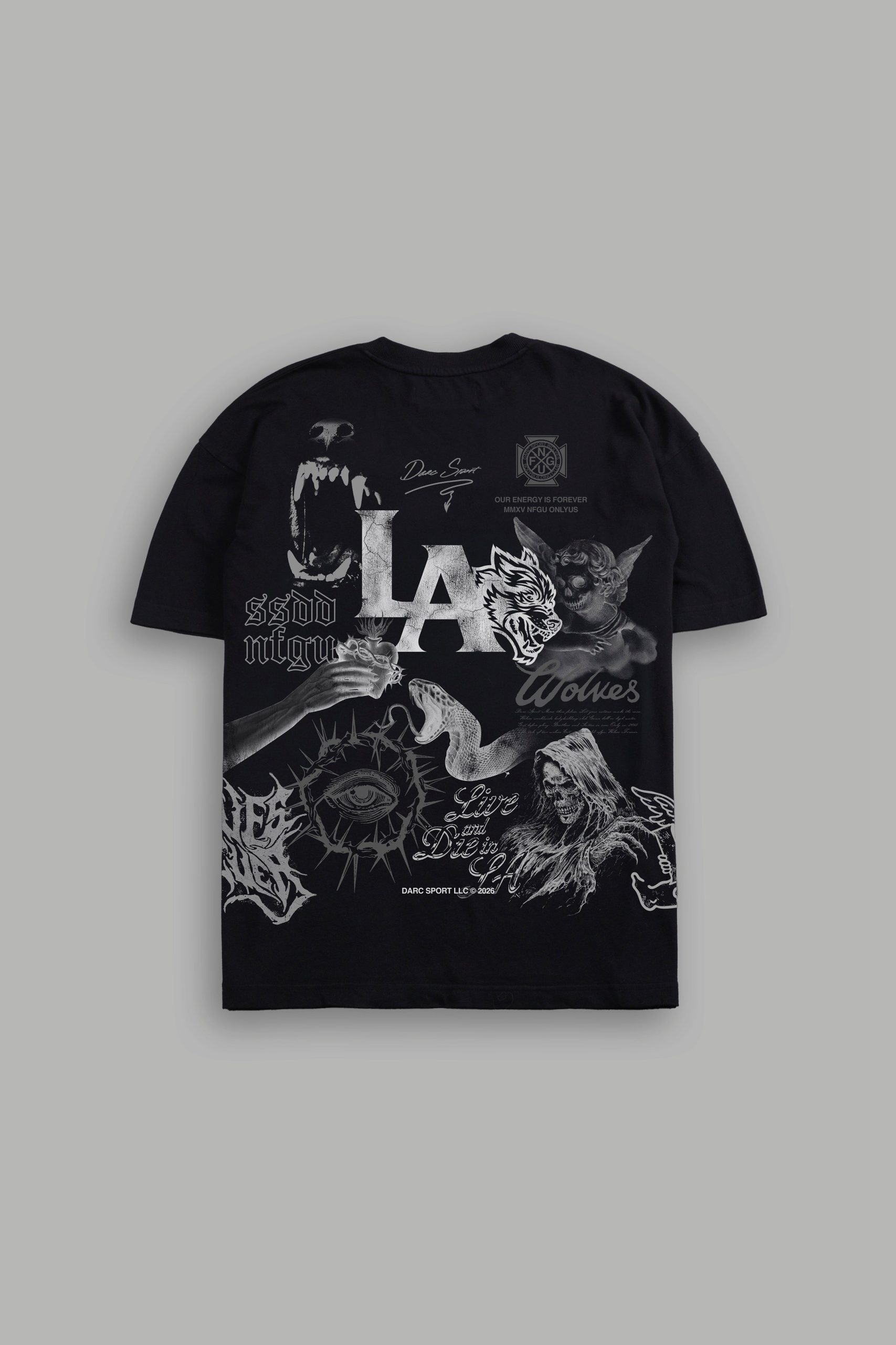 Homage to LA Premium Oversized Tee in Black - Image 2