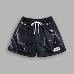 The Power Of The Dark Side Vader Mesh Shorts in Black