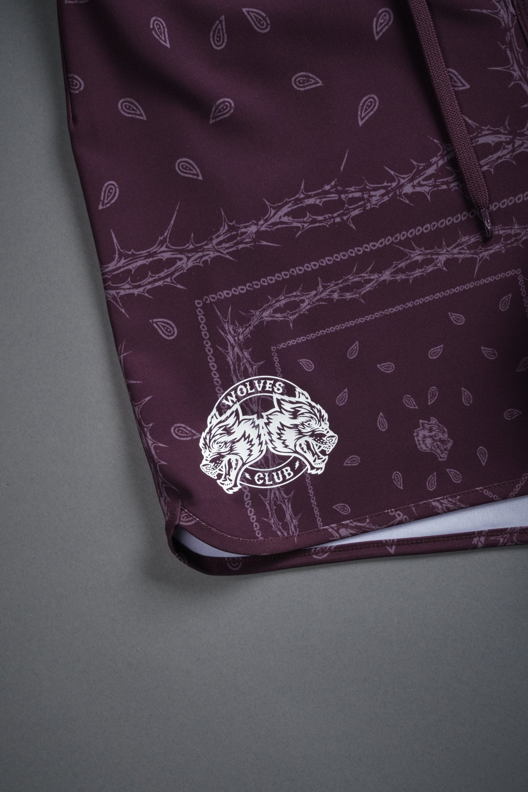 Darc Sport Wolves Club 5.5 No Weapon Stage Shorts in Cherry Wine Thorn Paisley - Image 5